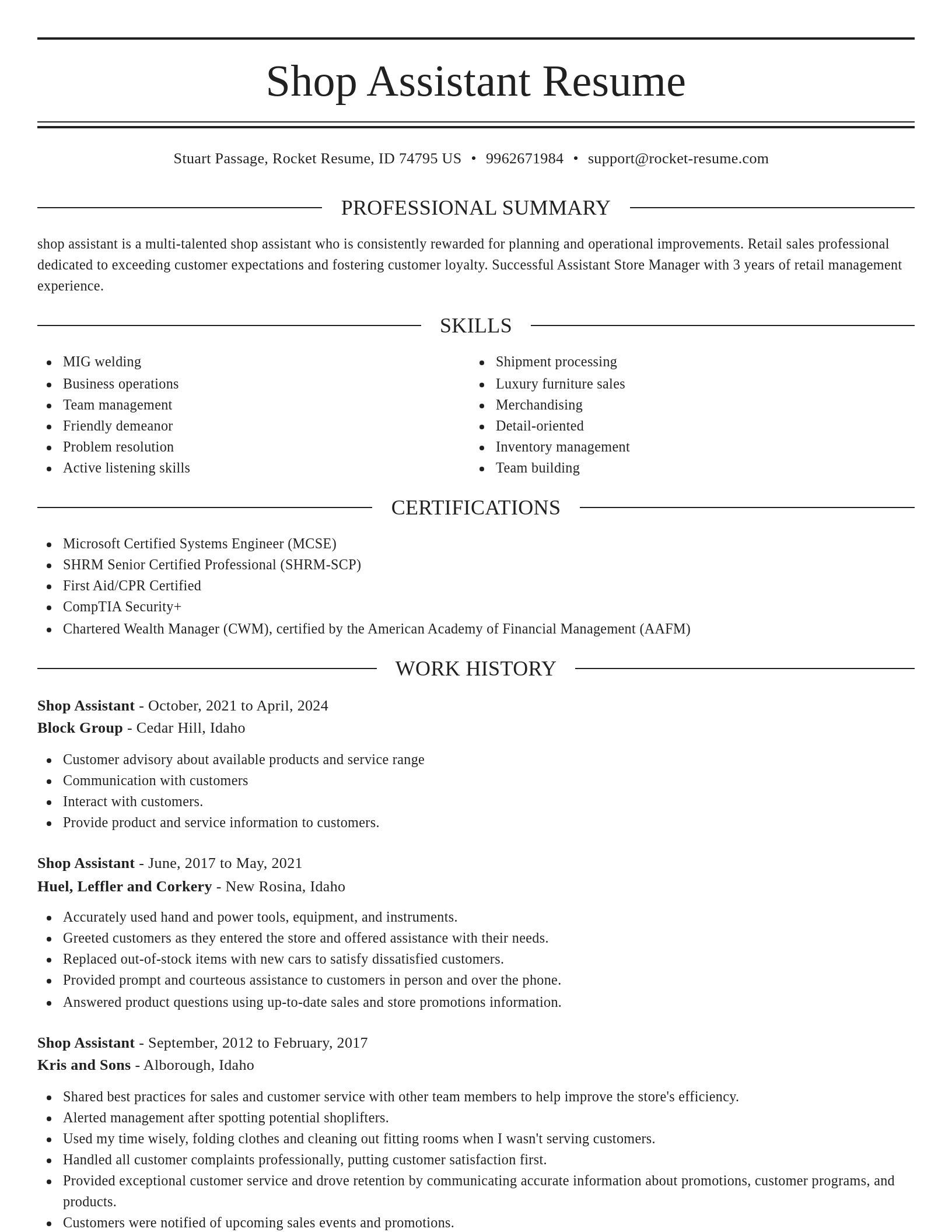 Elegant resume template