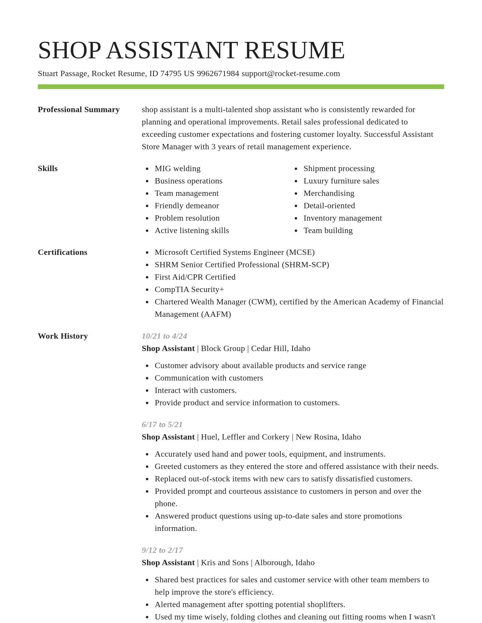 Smart resume template