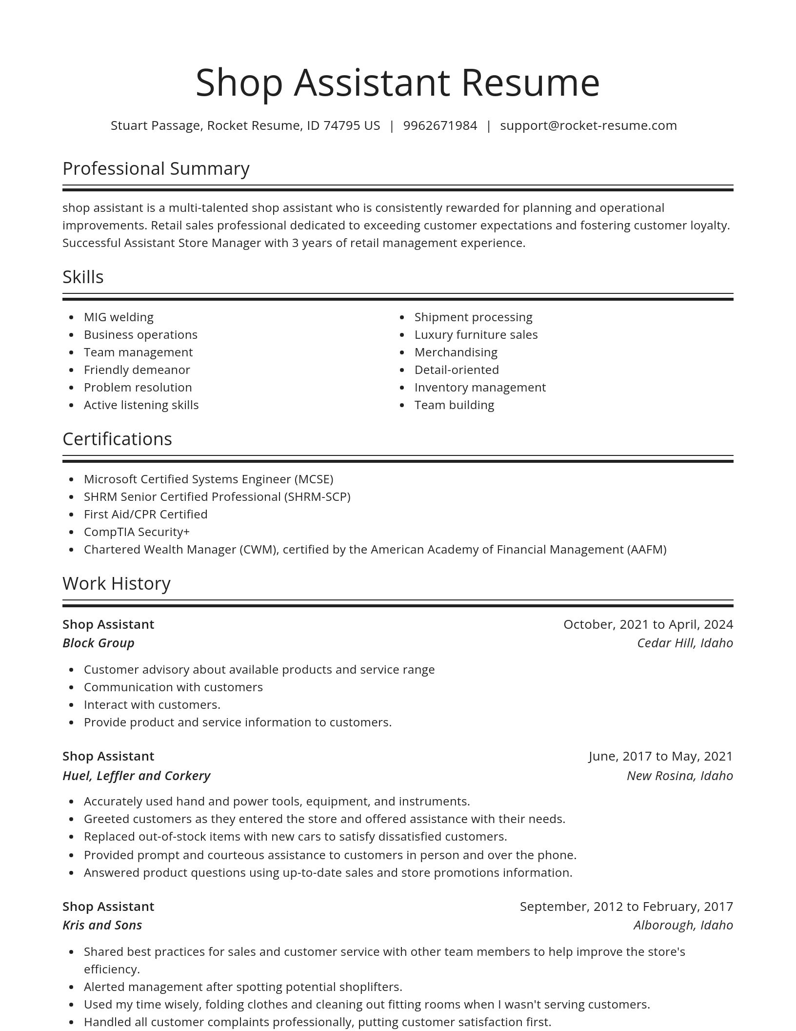Spotlight resume template