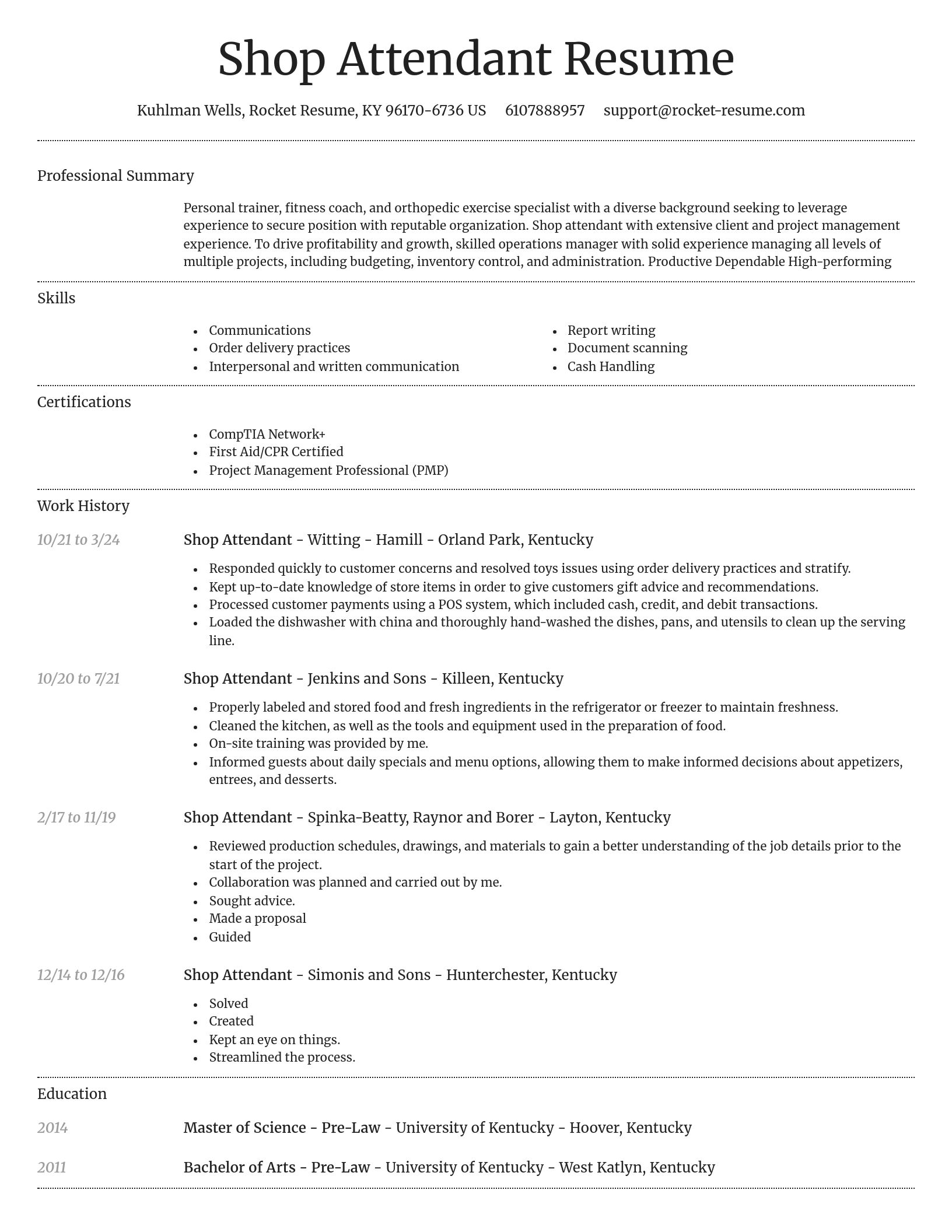 Dignified resume template
