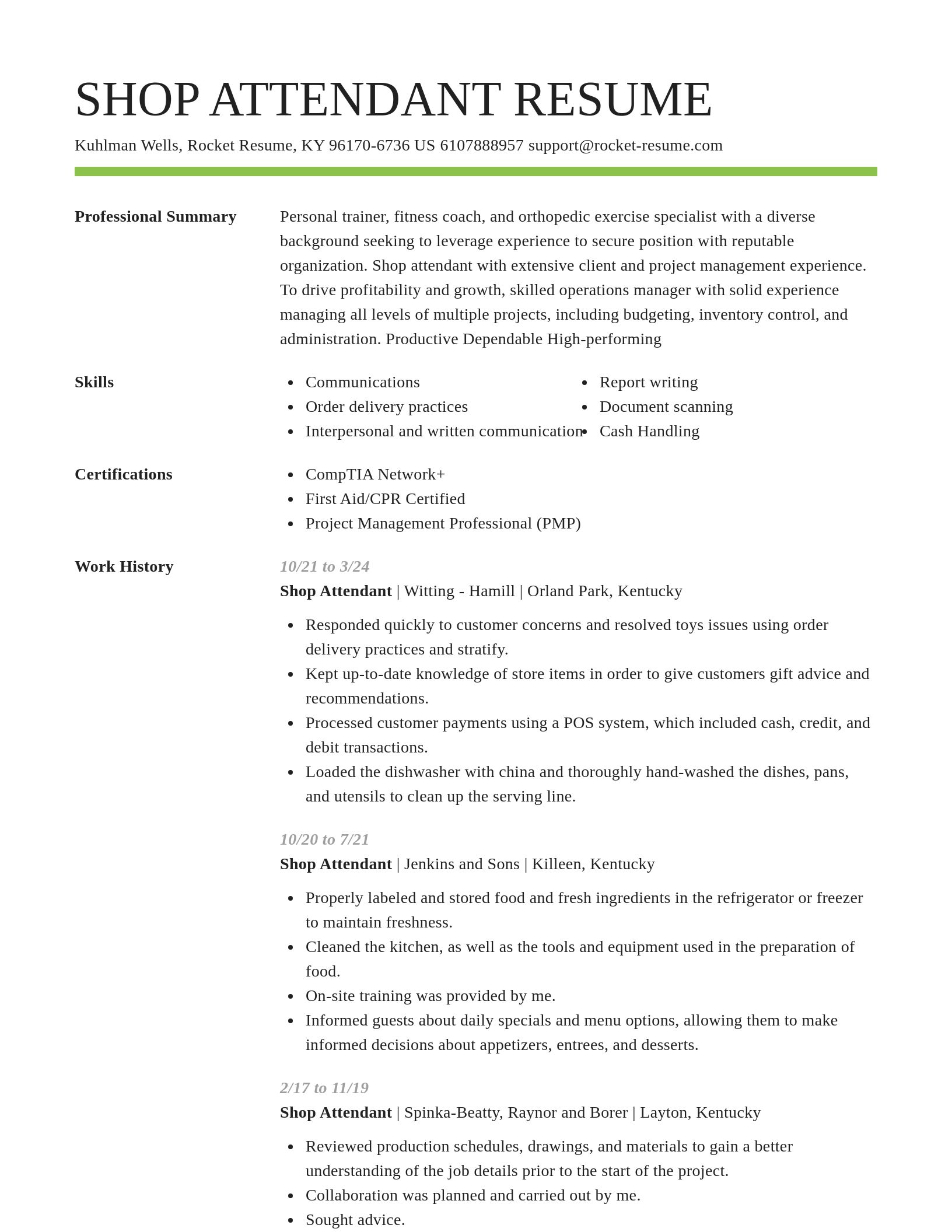 Smart resume template