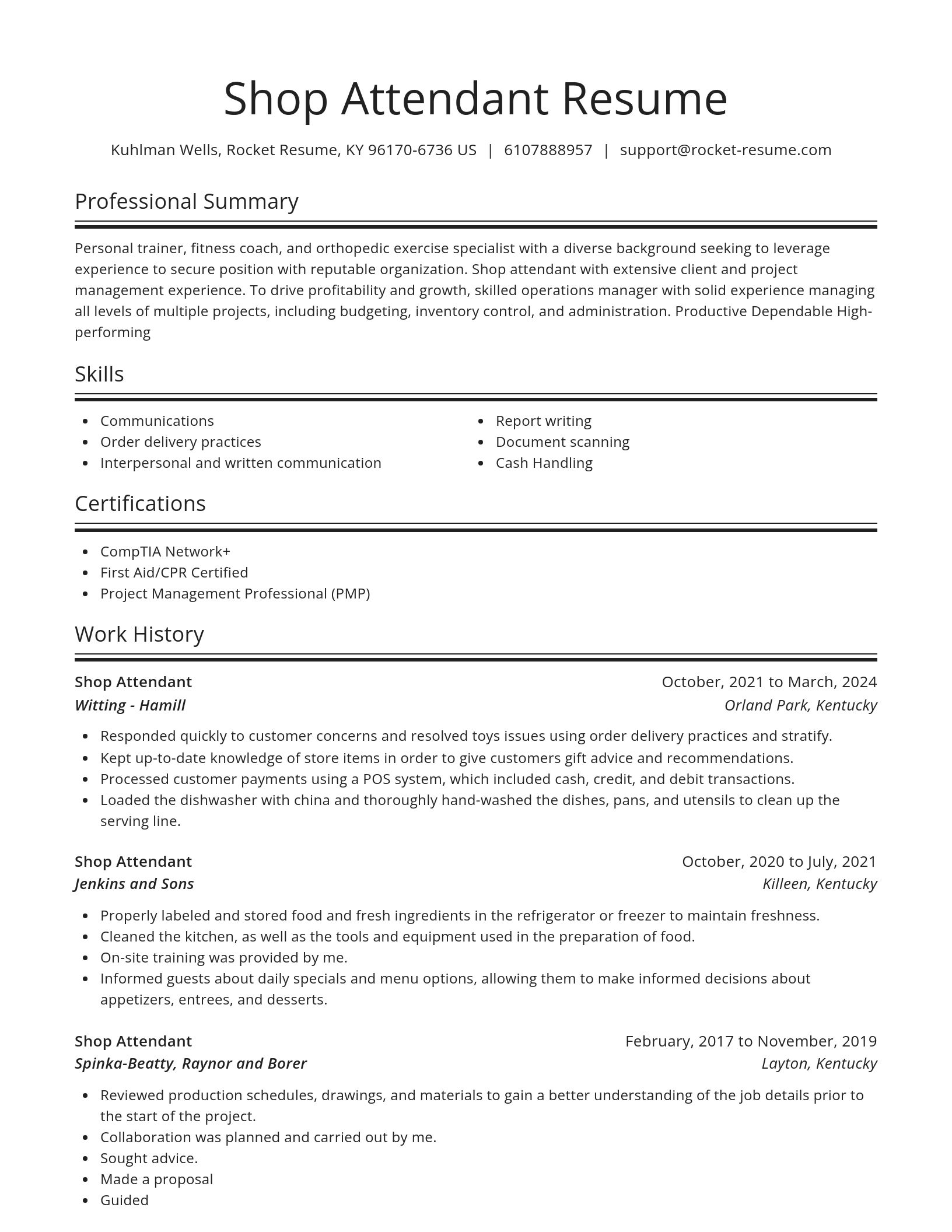 Spotlight resume template