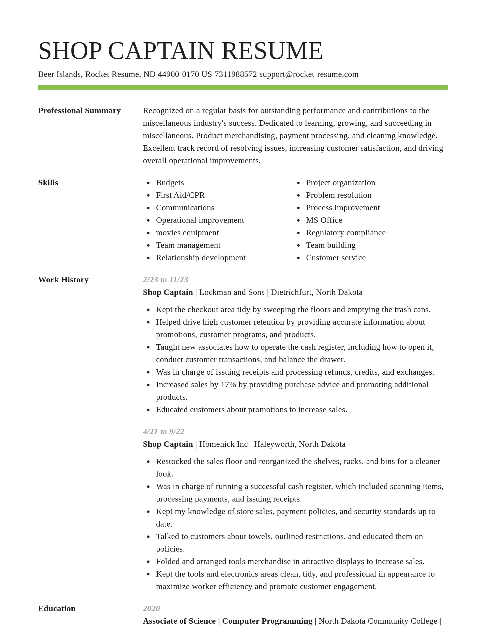 Smart resume template
