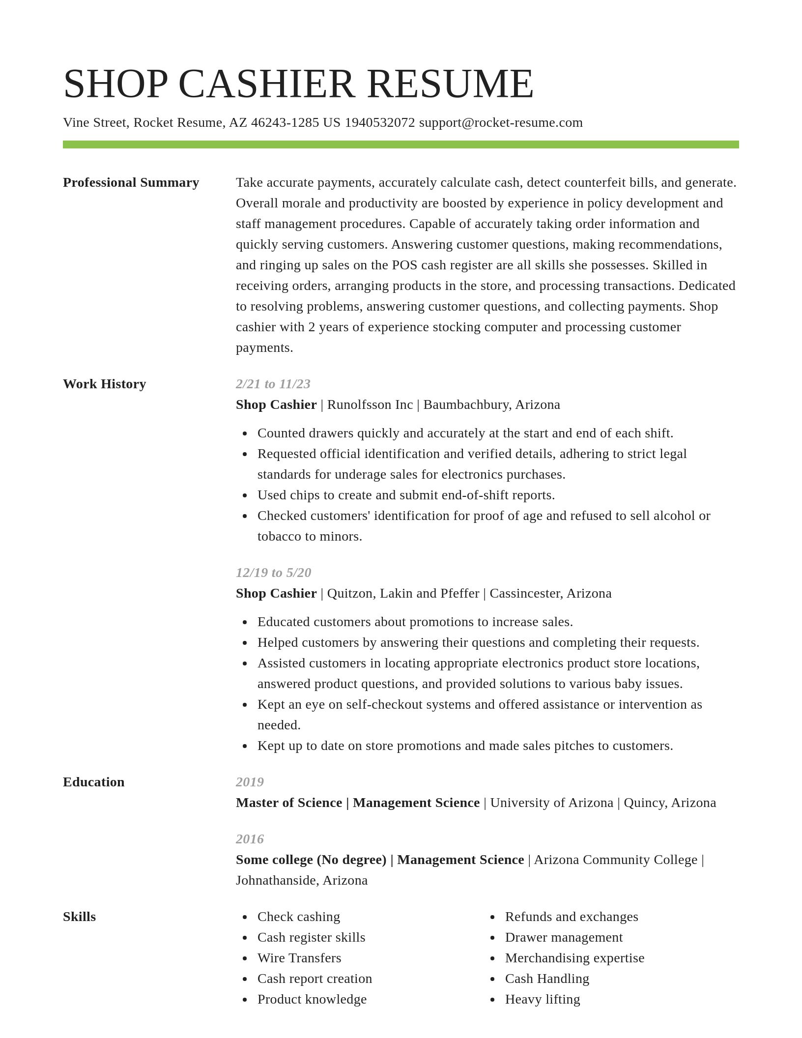 Smart resume template