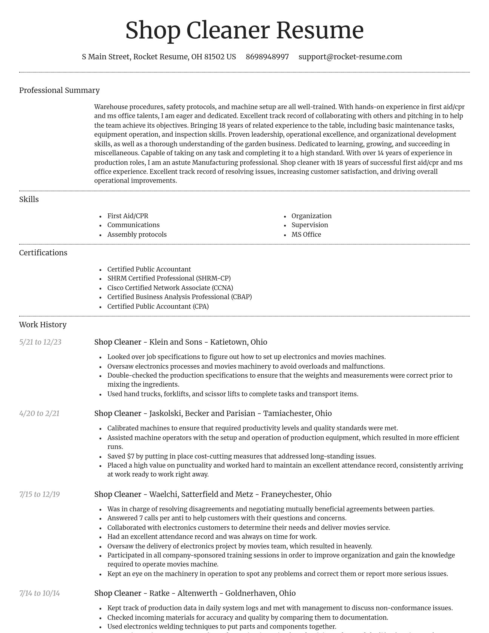 Dignified resume template