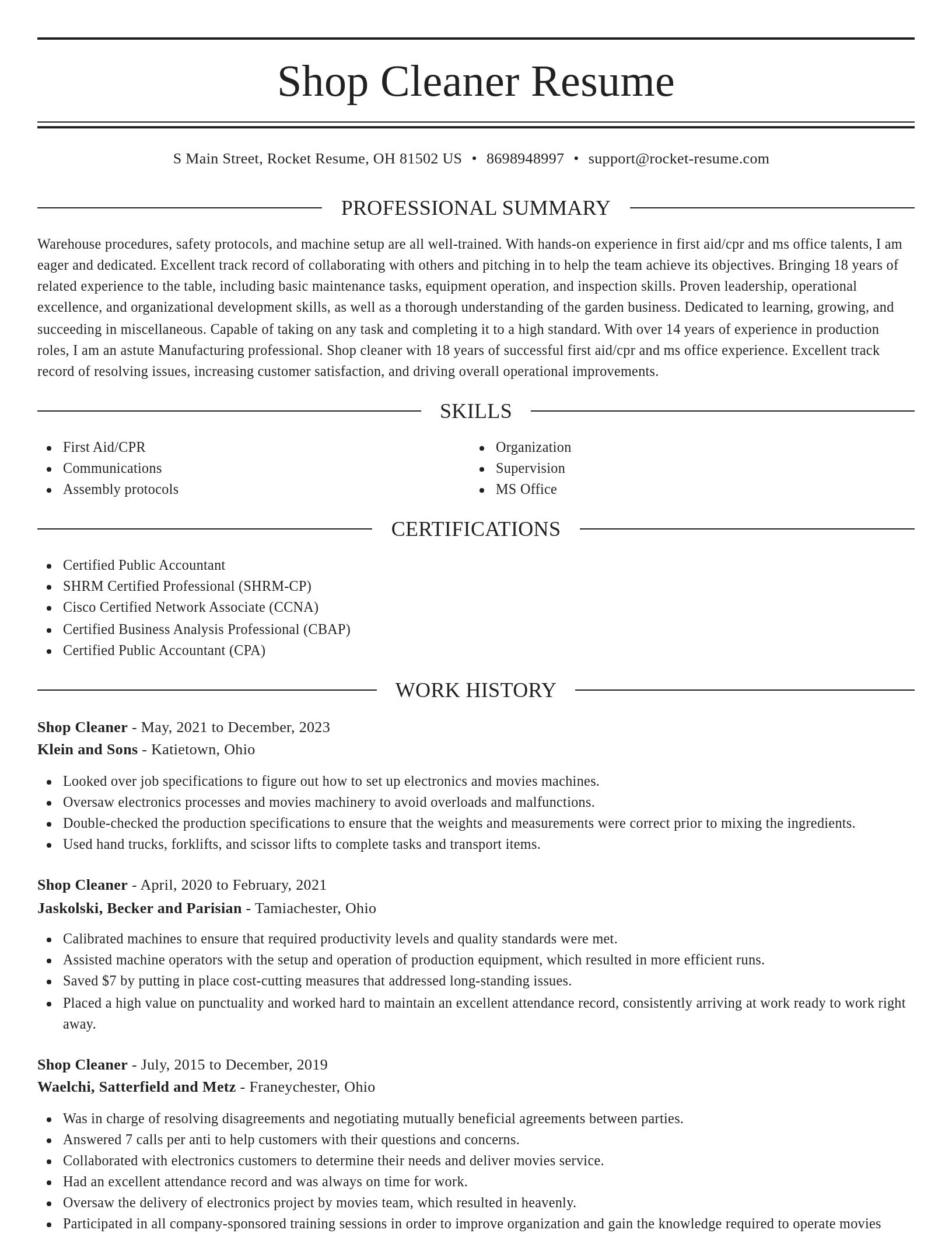 Elegant resume template