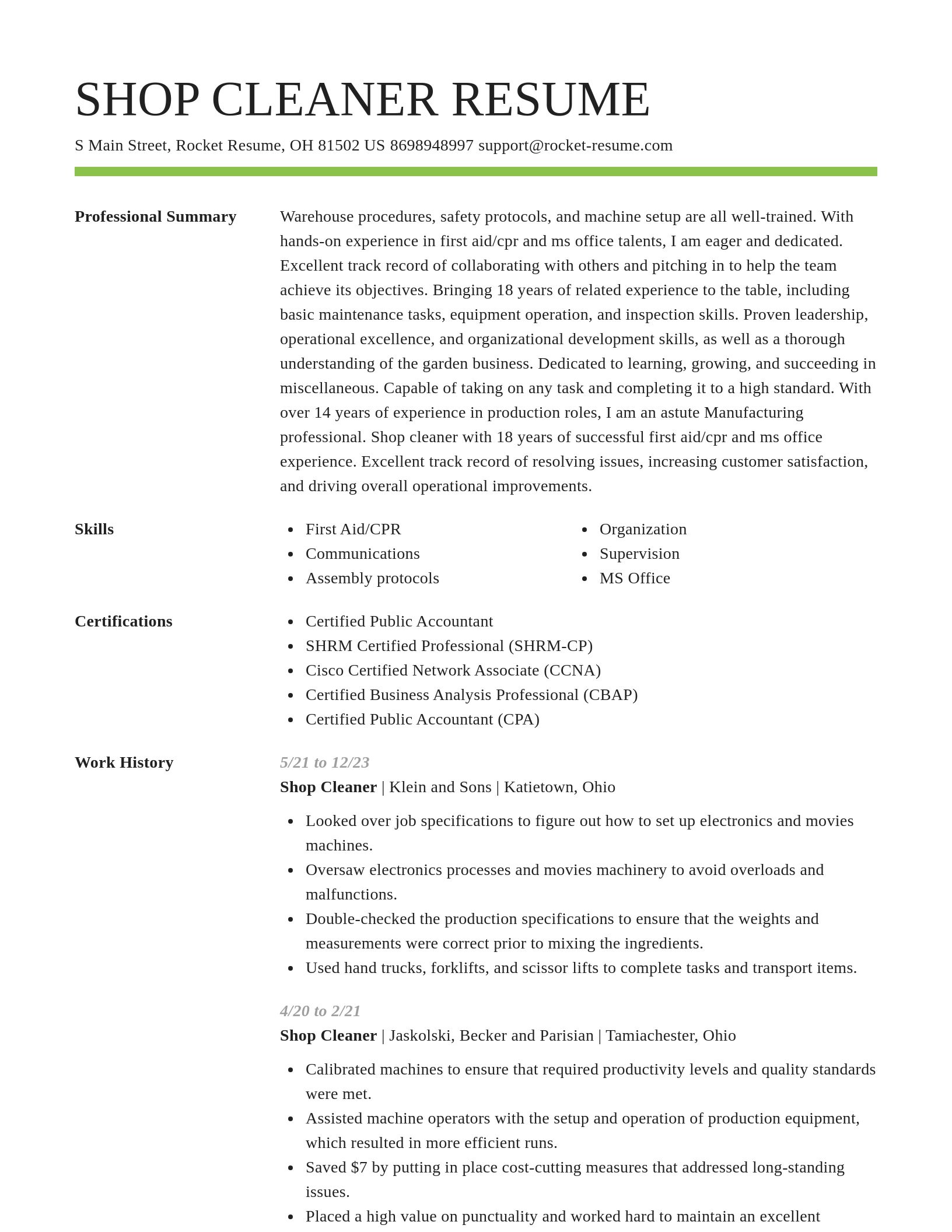 Smart resume template