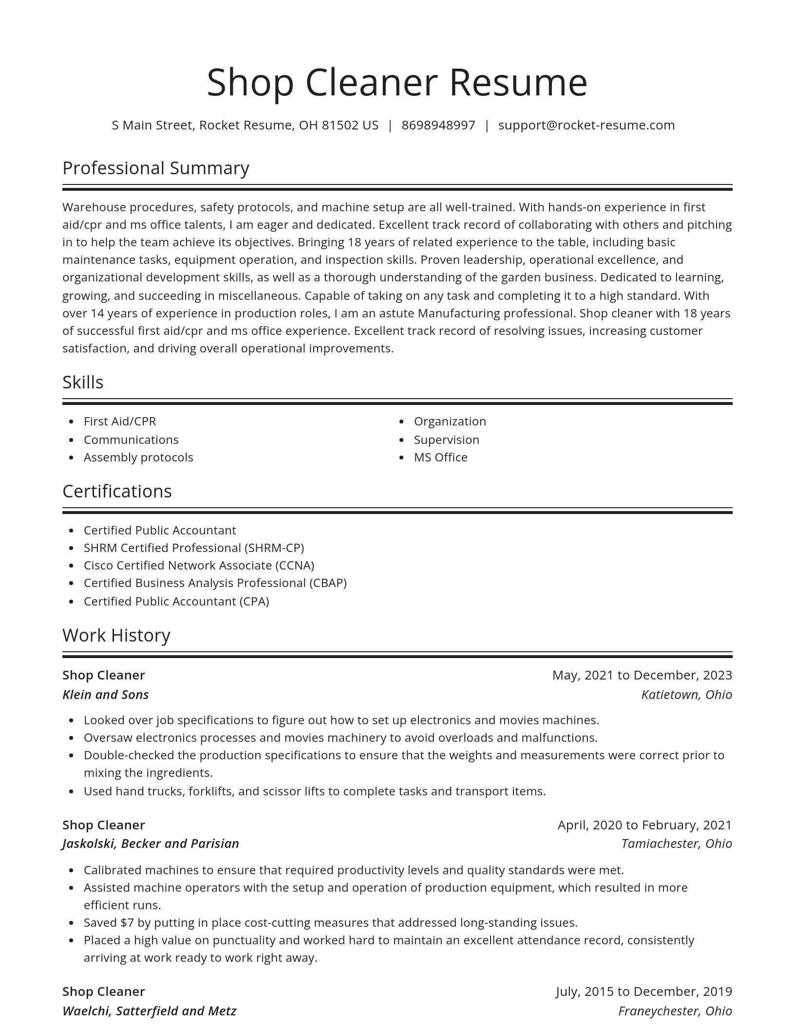 Spotlight resume template