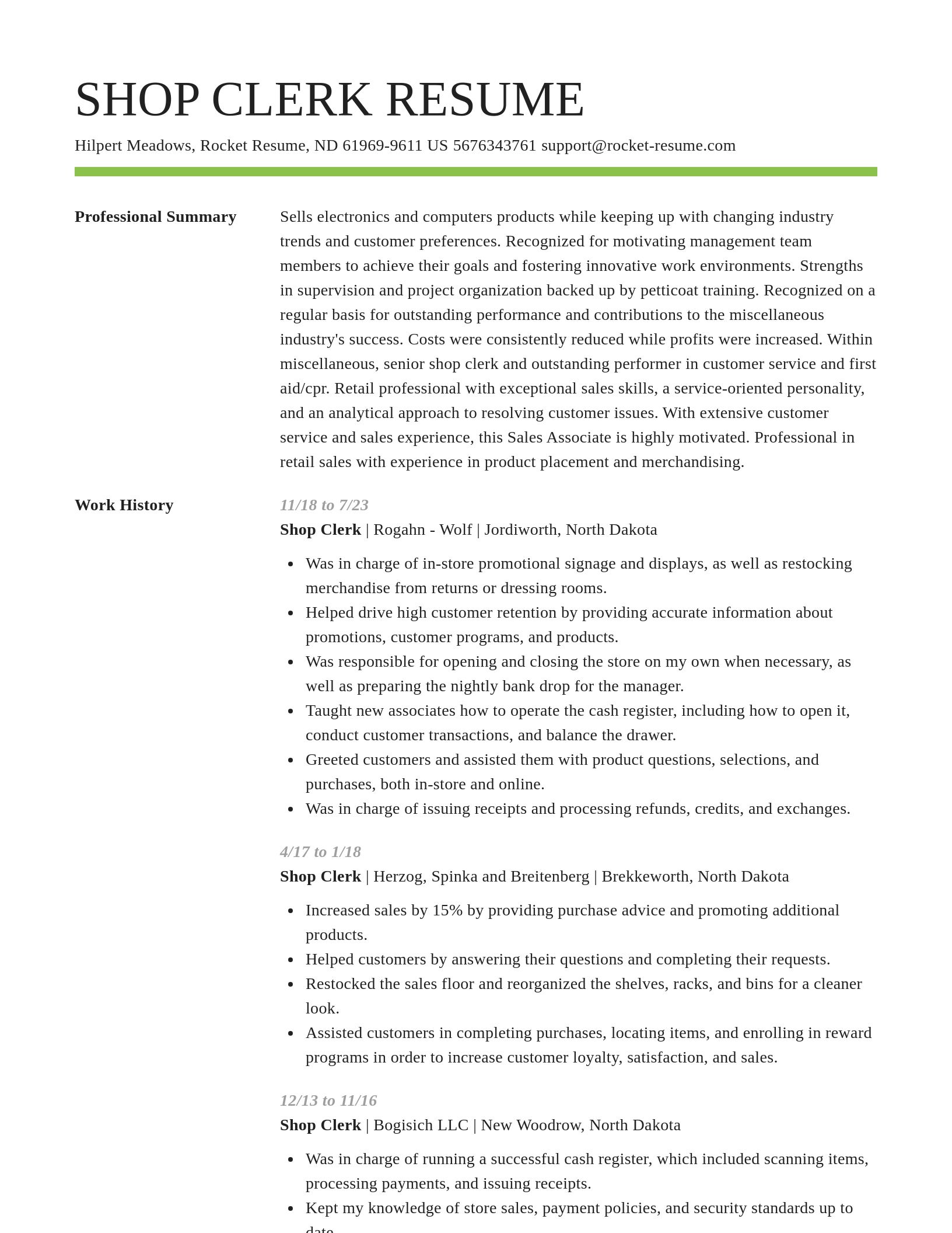 Smart resume template