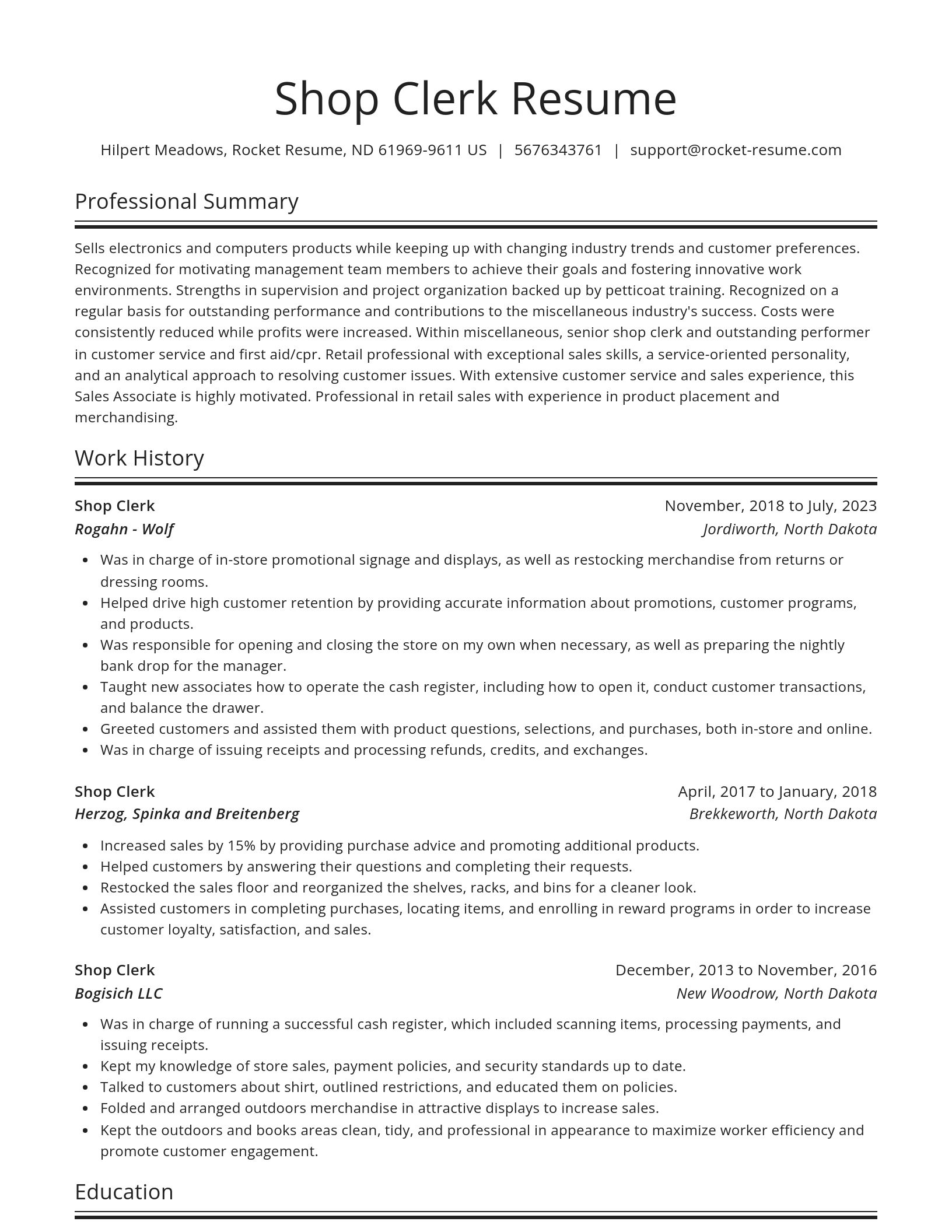 Spotlight resume template
