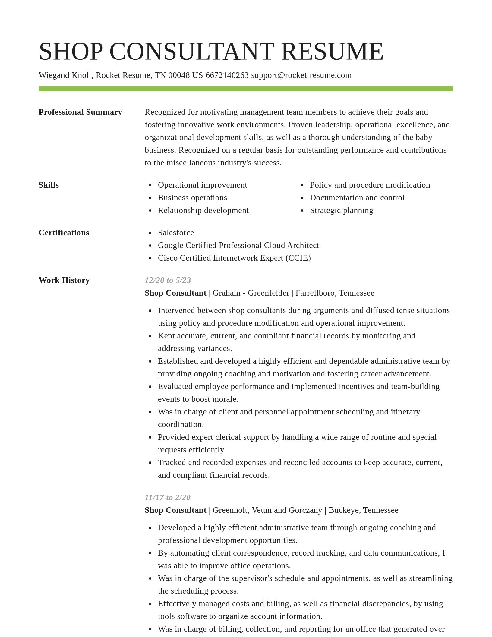 Smart resume template
