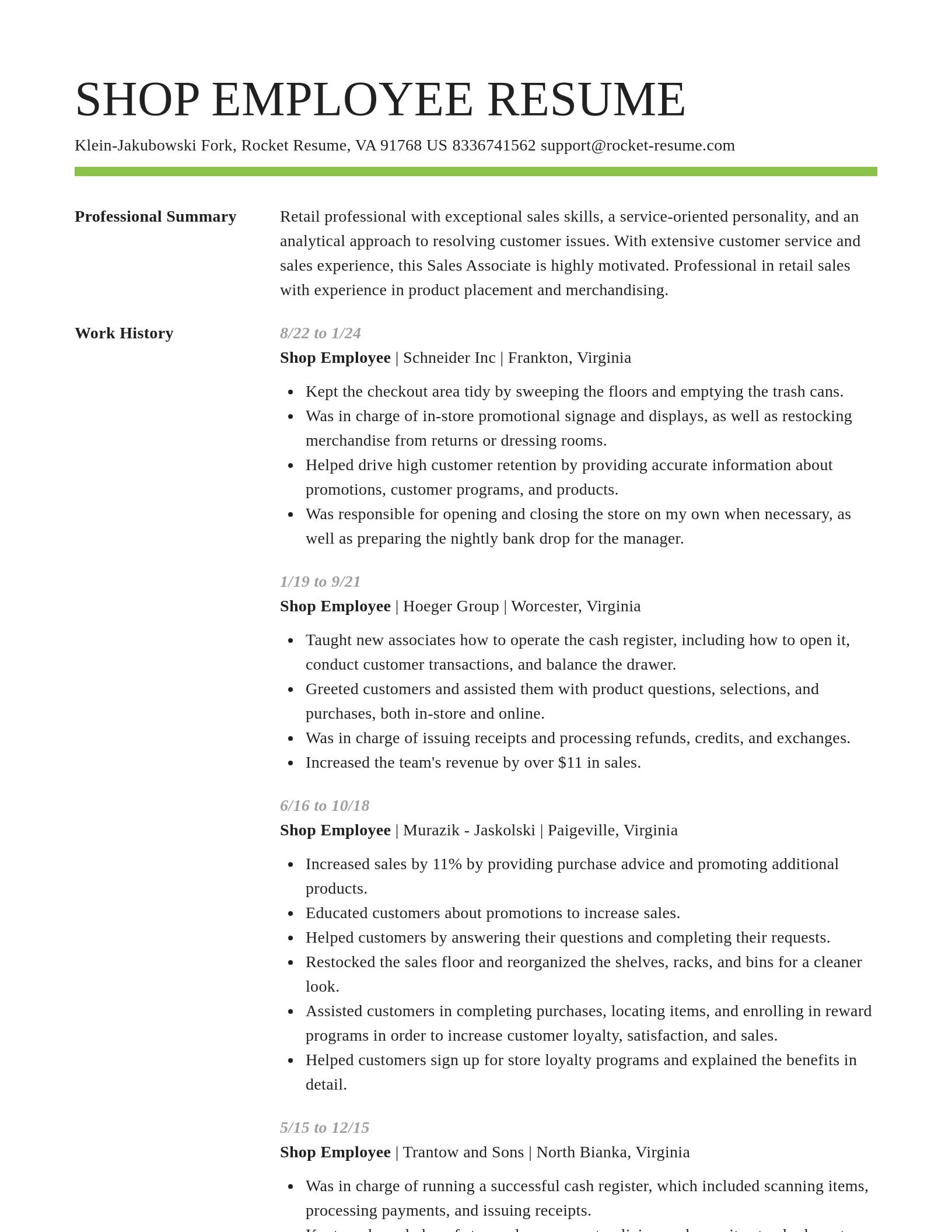 Smart resume template