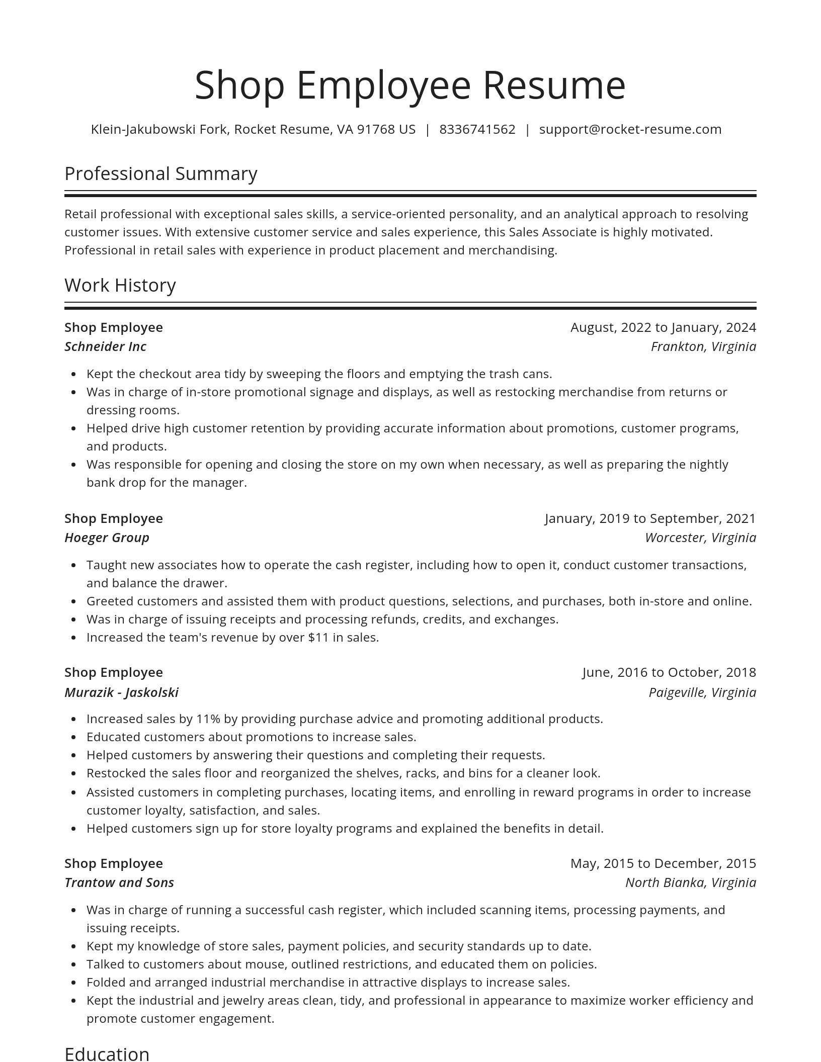 Spotlight resume template