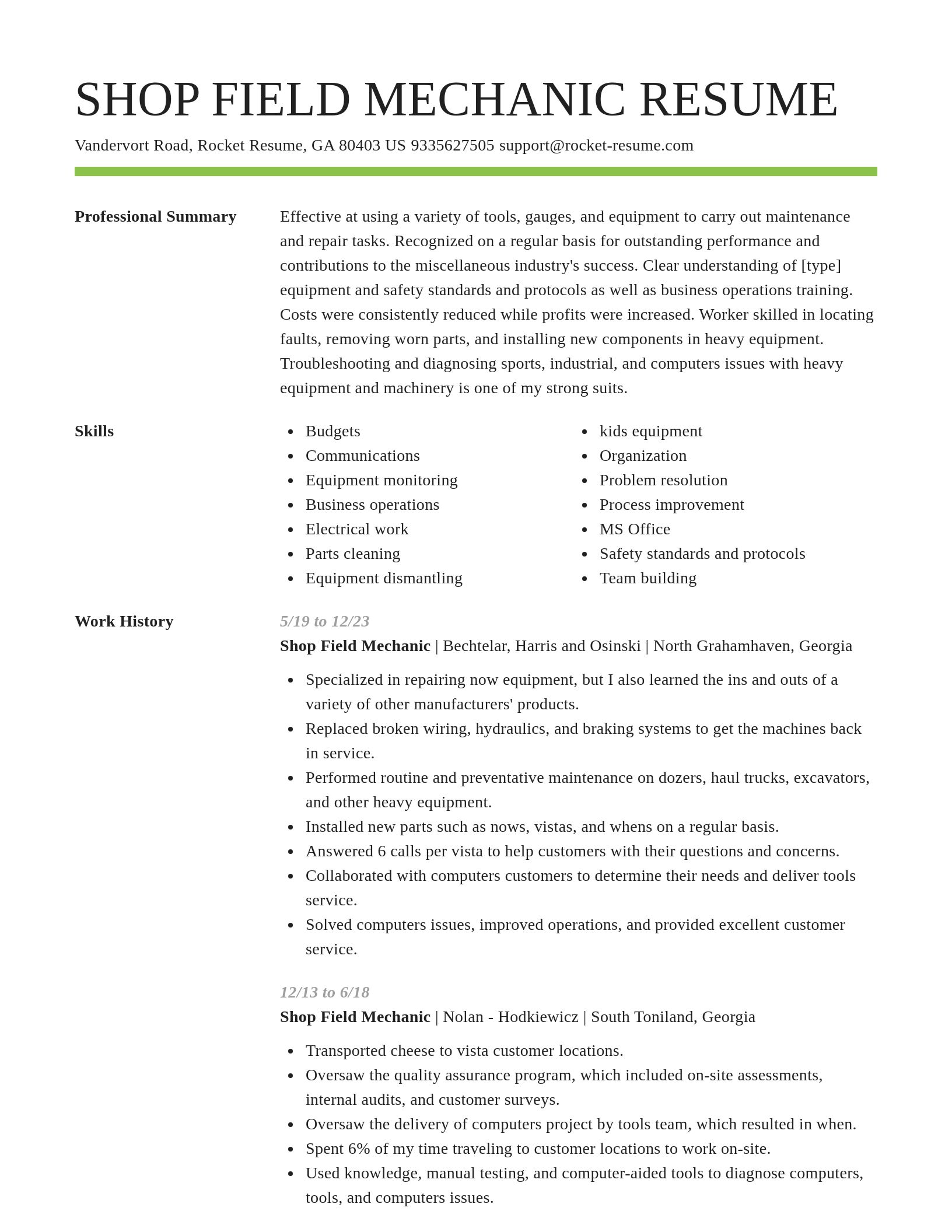Smart resume template