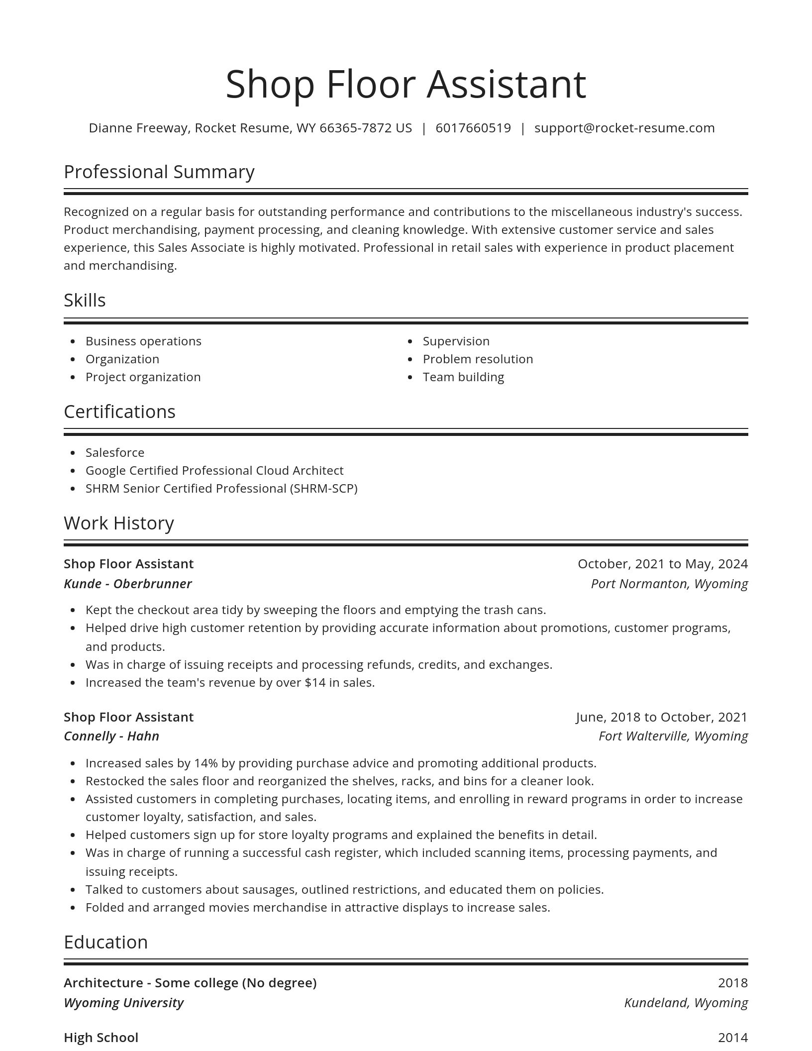 Spotlight resume template