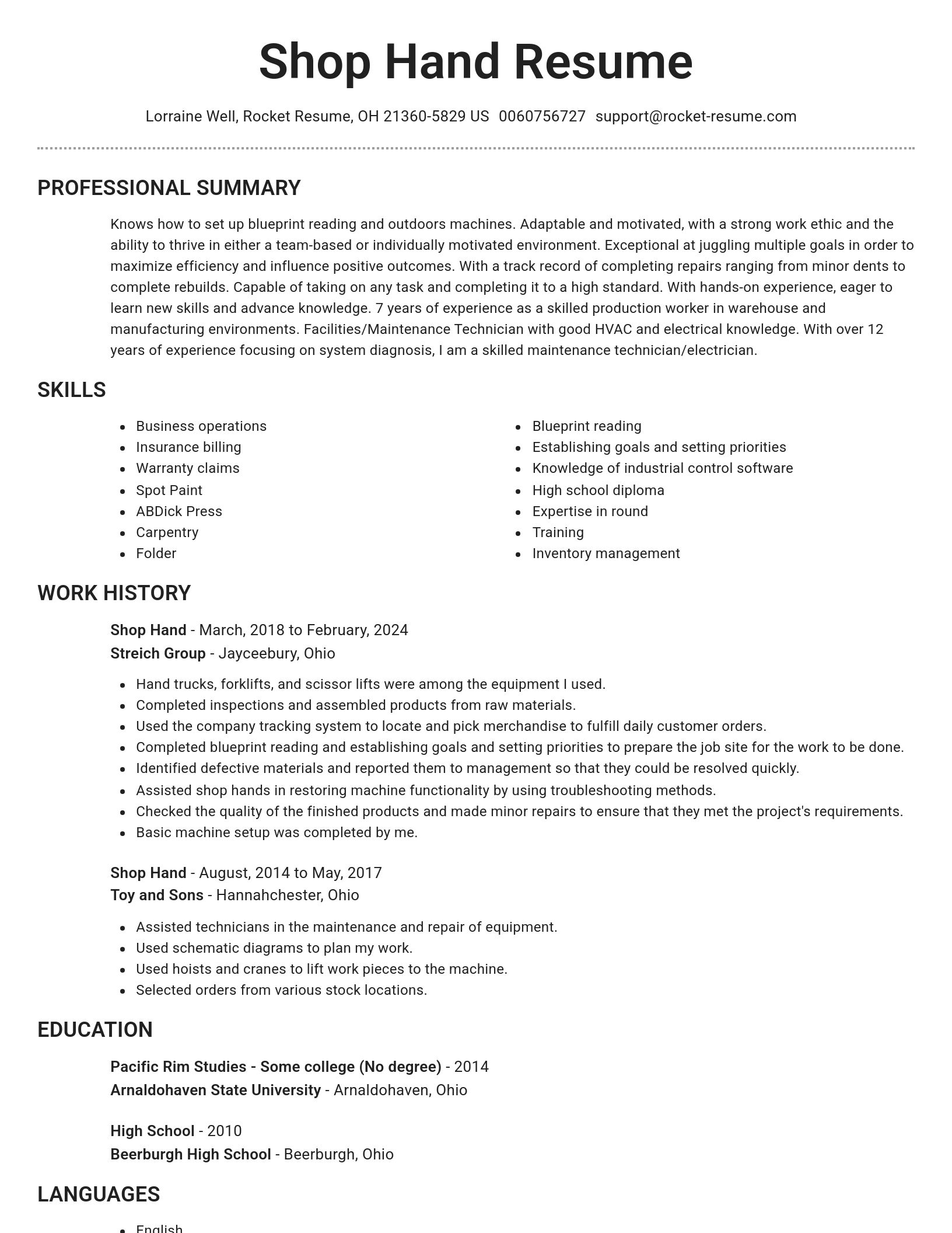 Brilliant resume template