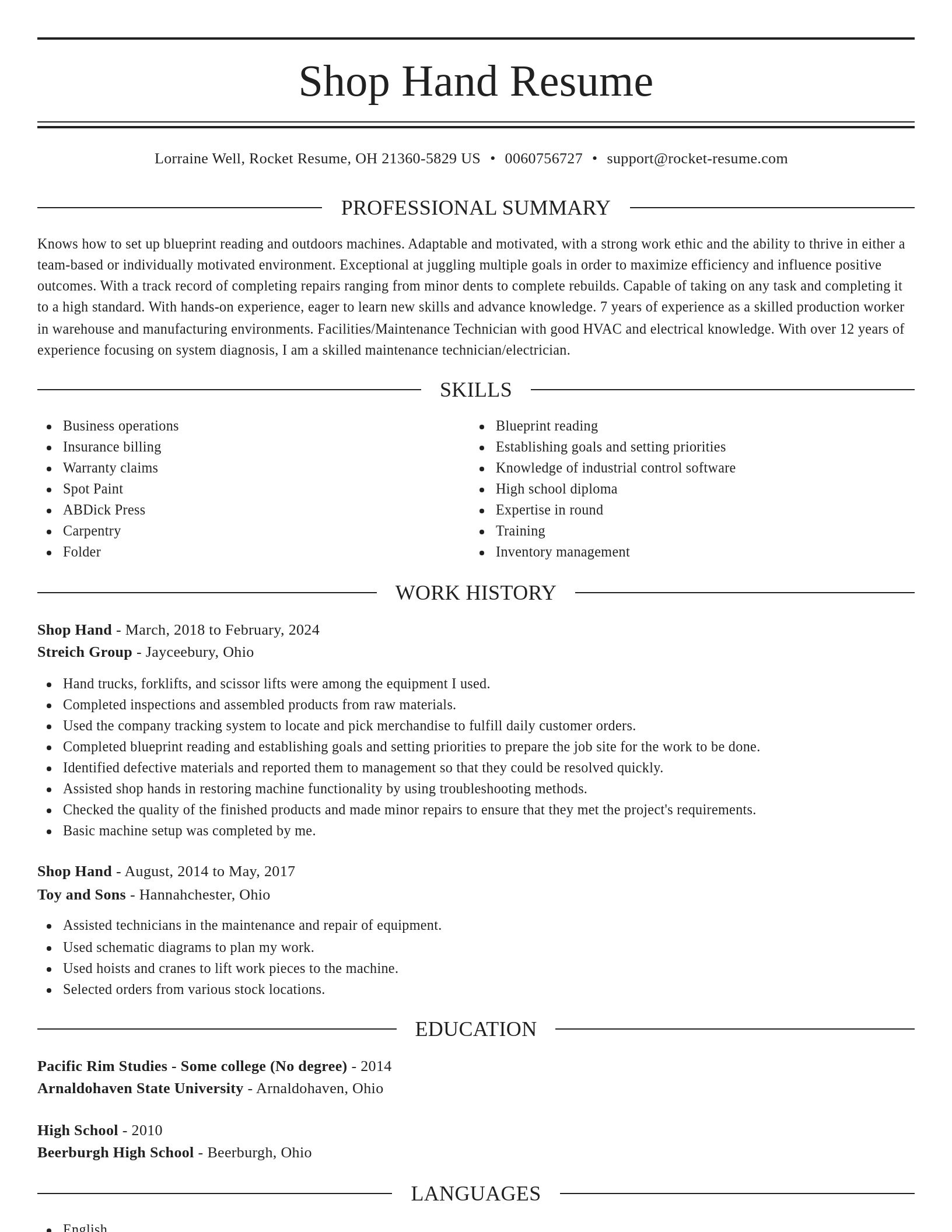 Elegant resume template