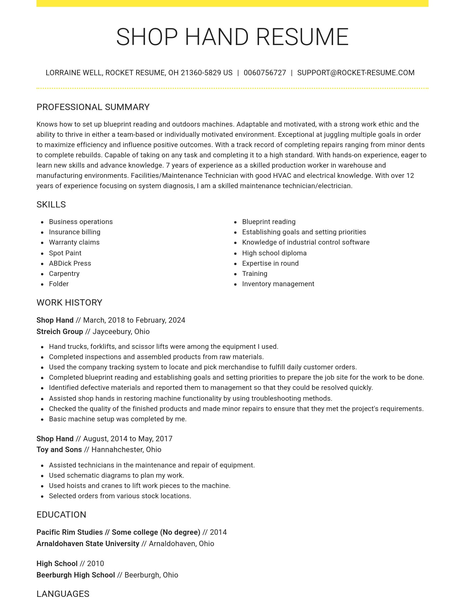 Grand resume template