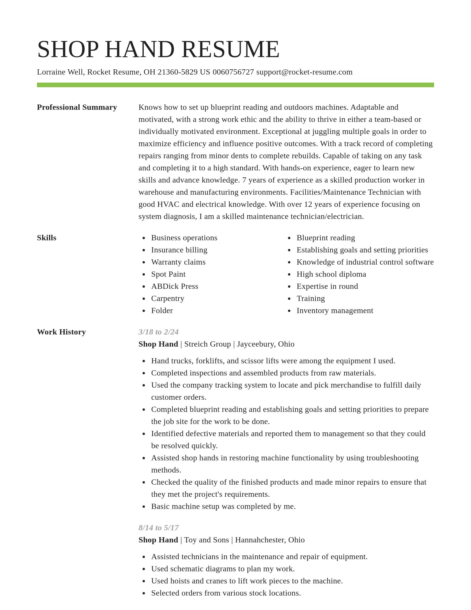 Smart resume template