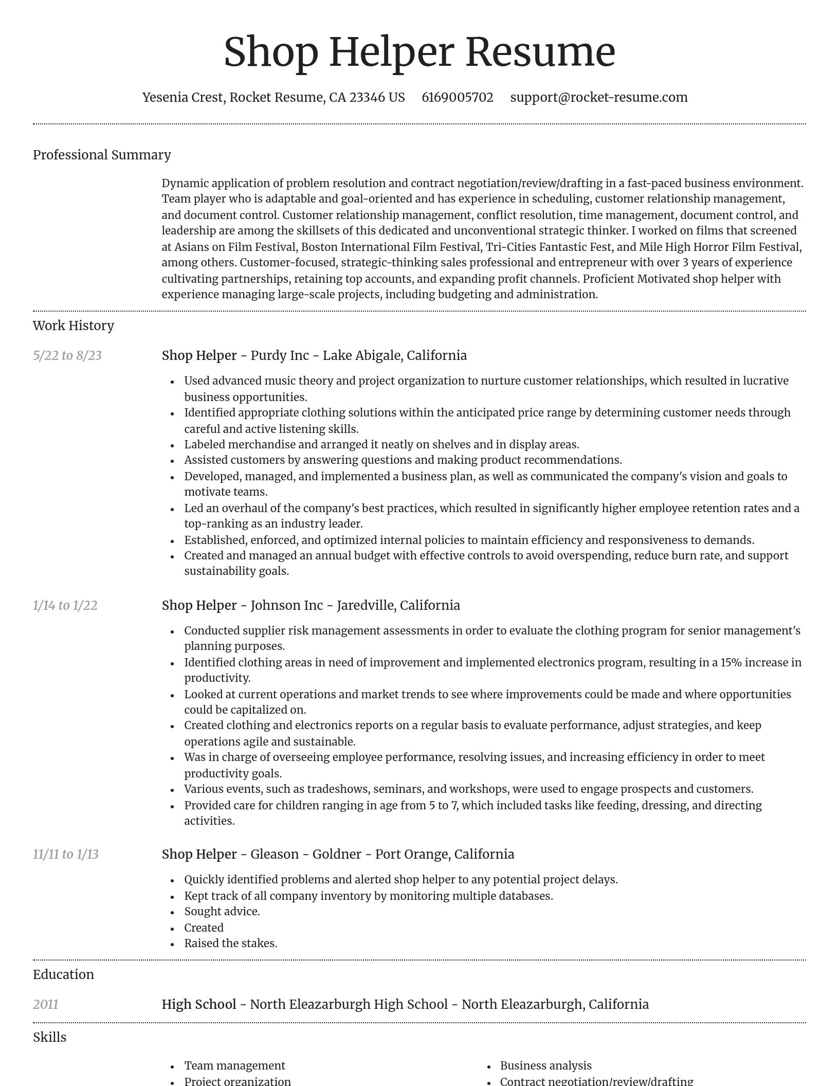 Dignified resume template