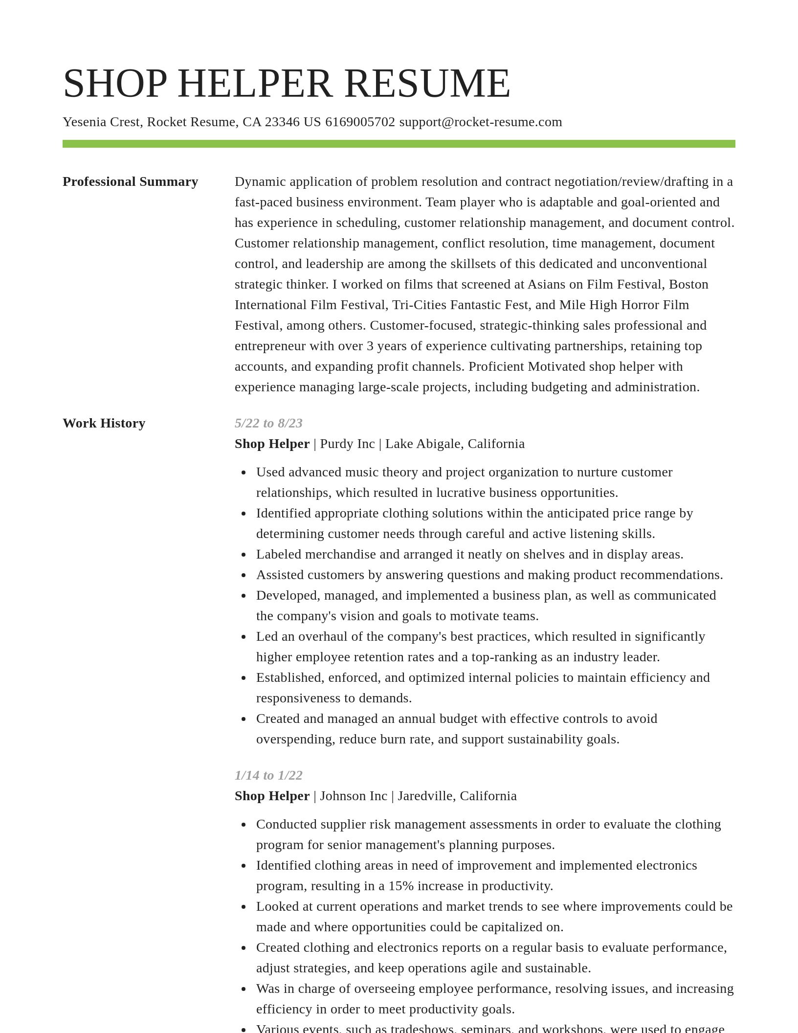 Smart resume template