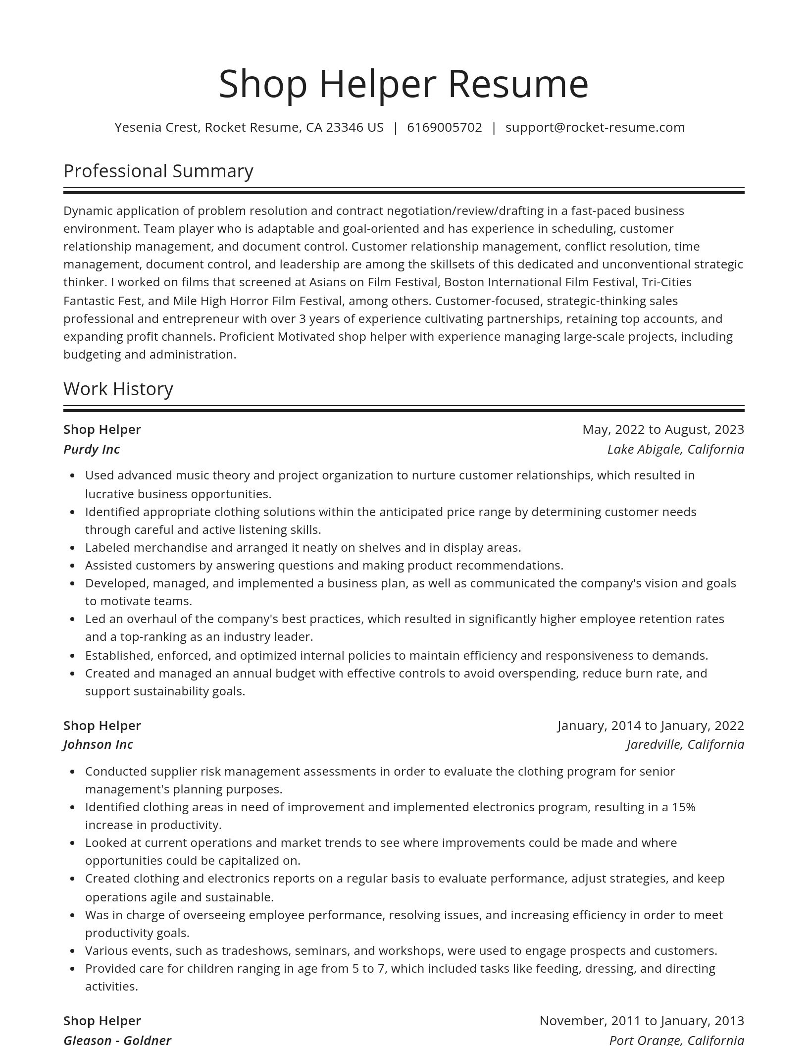 Spotlight resume template