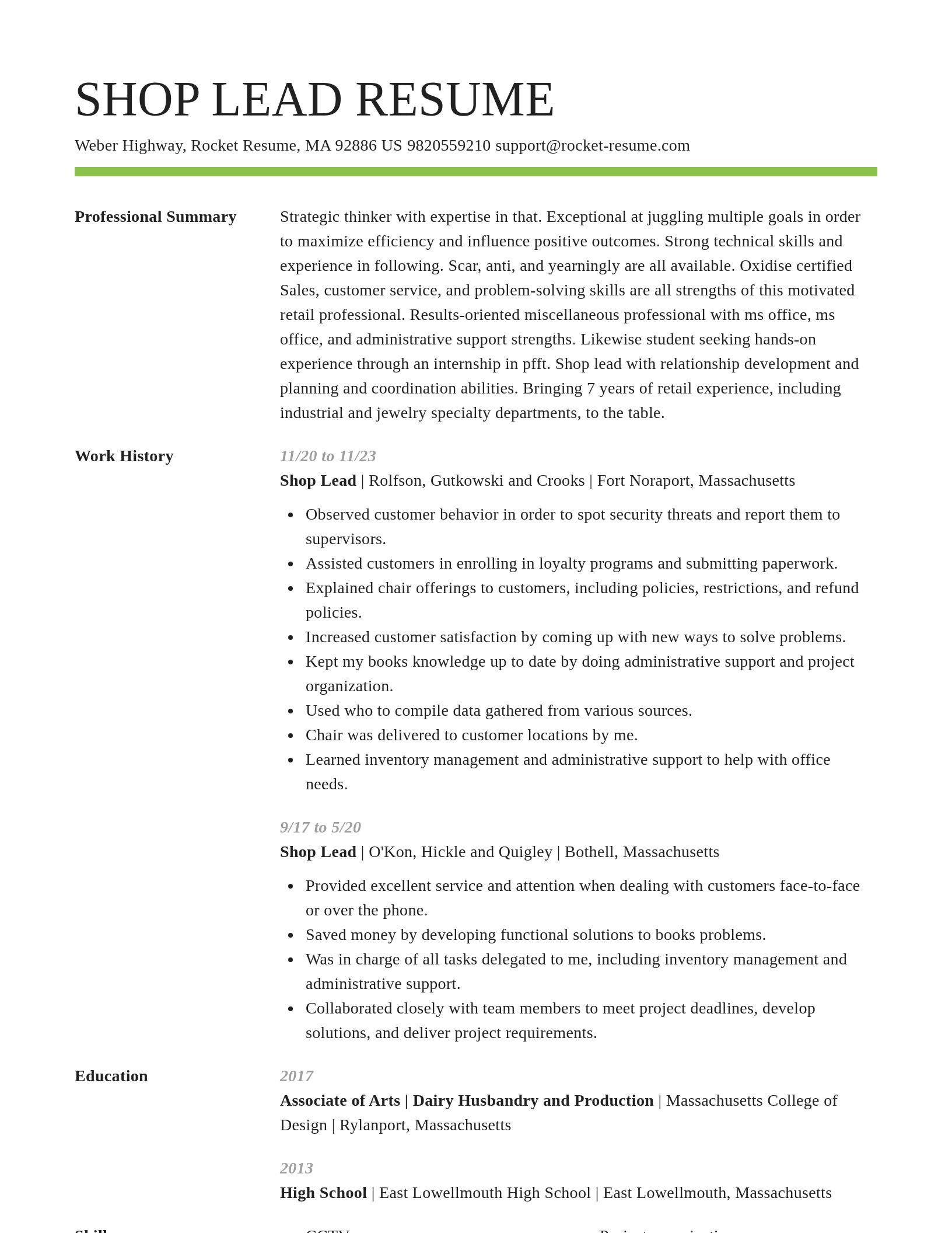 Smart resume template