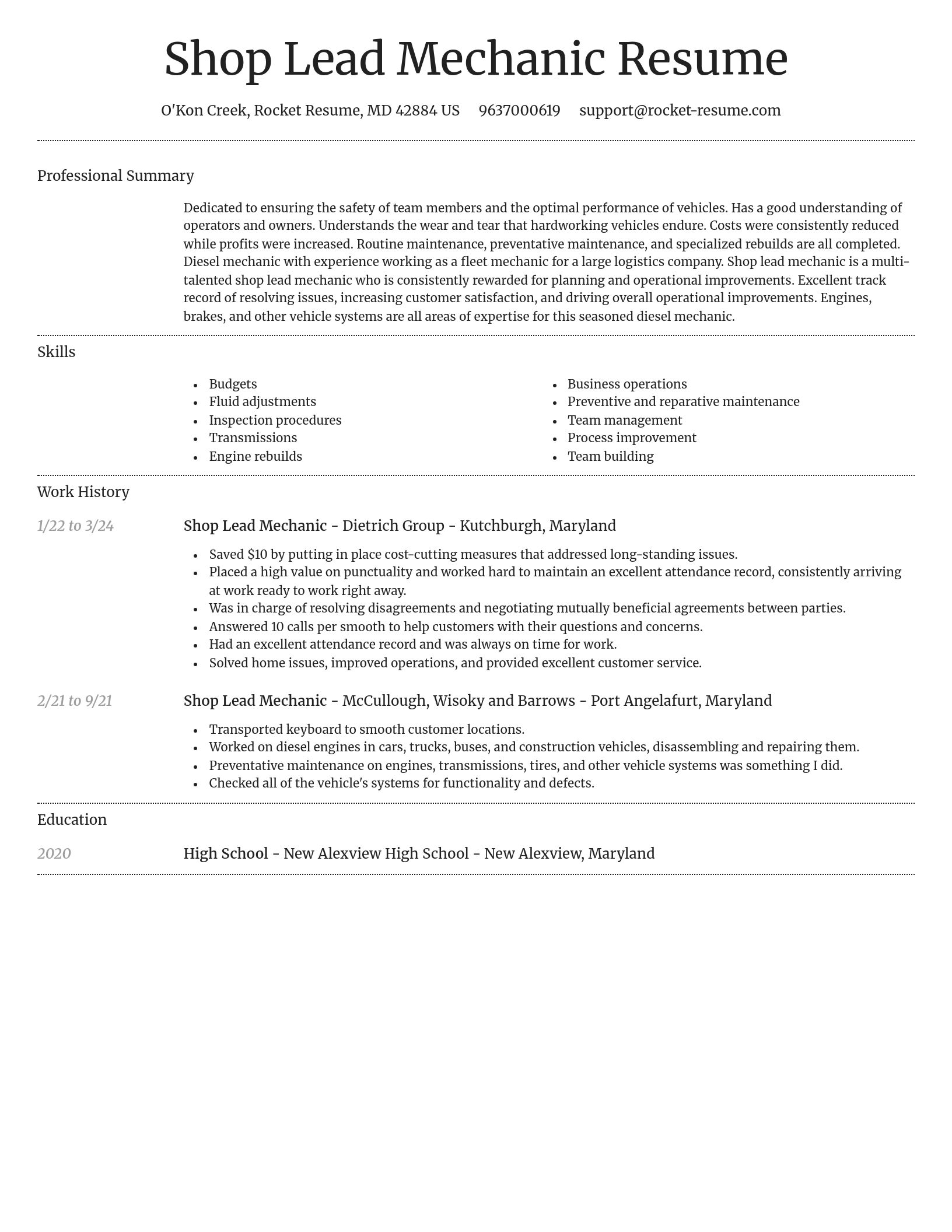 Dignified resume template