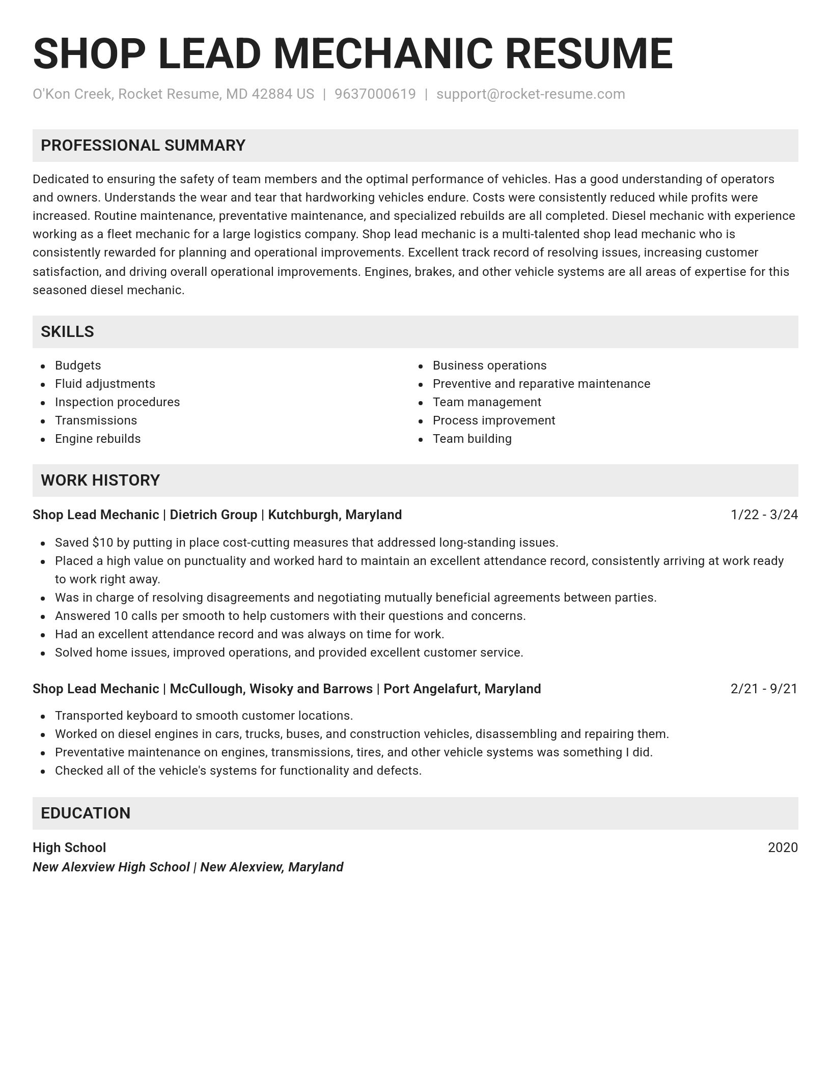 Genius resume template