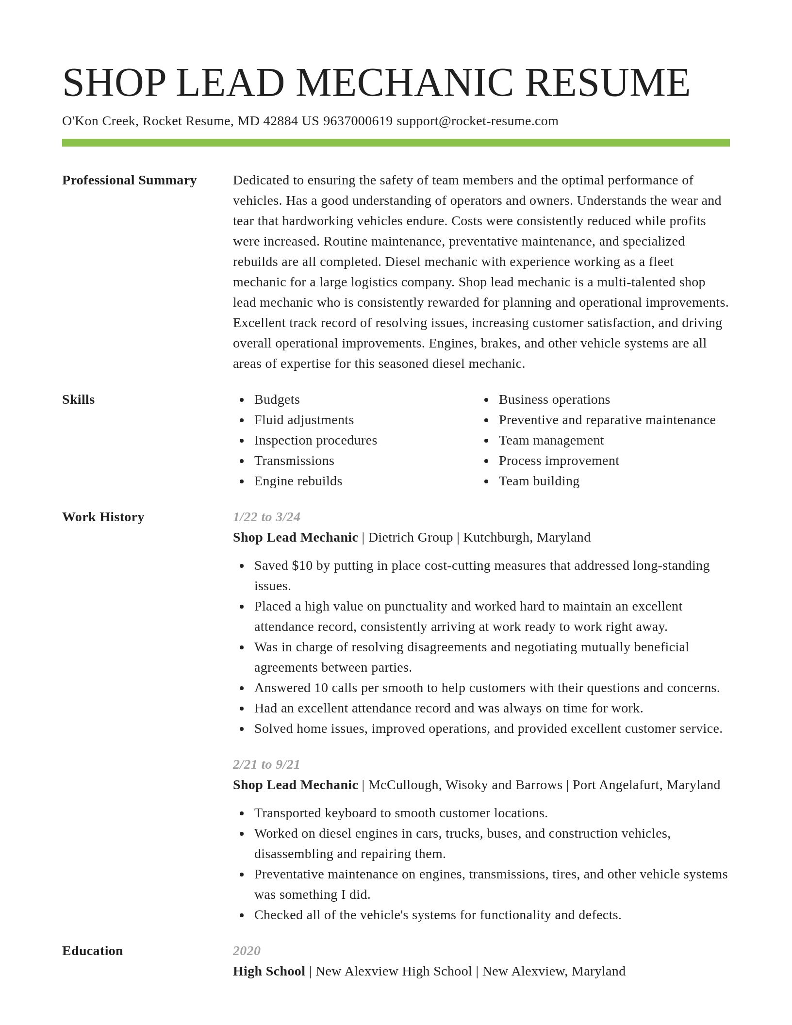 Smart resume template