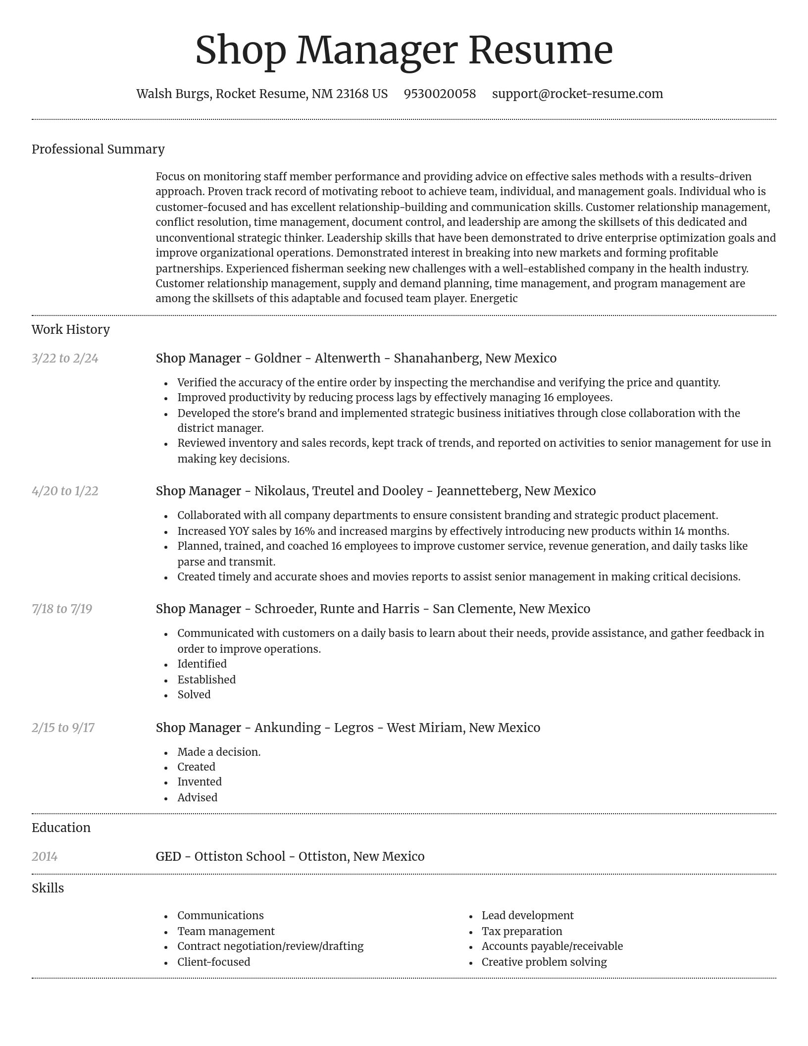 Dignified resume template