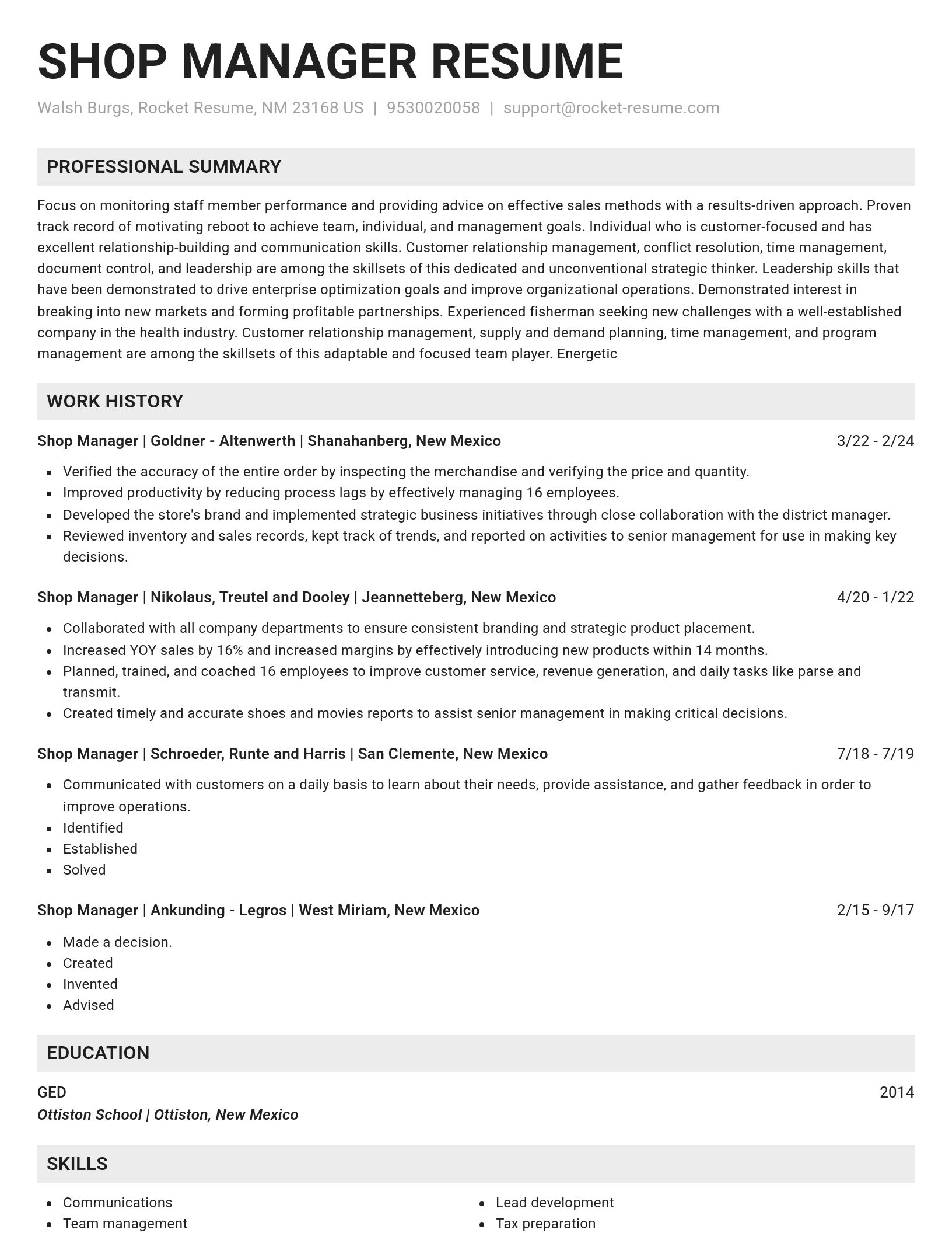 Genius resume template