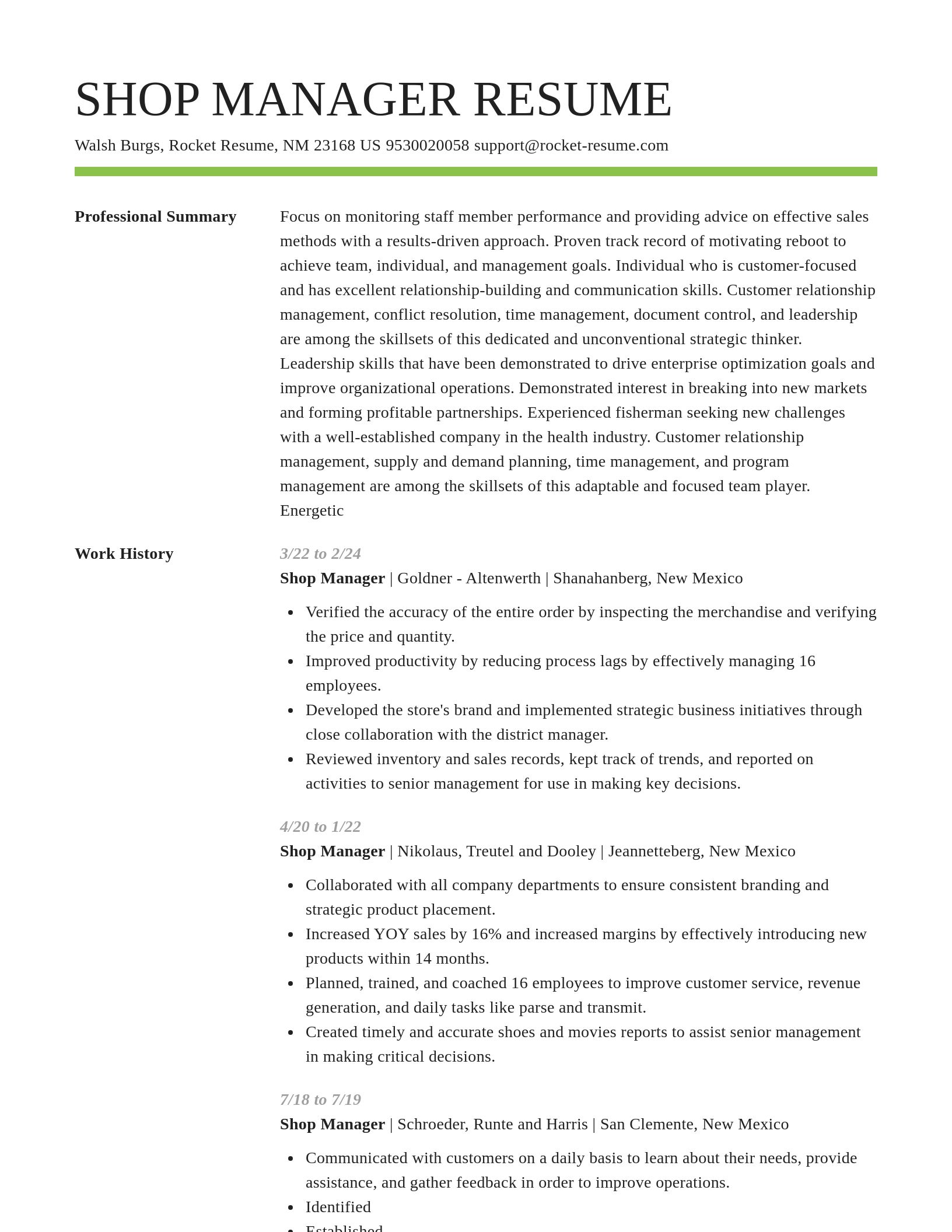 Smart resume template
