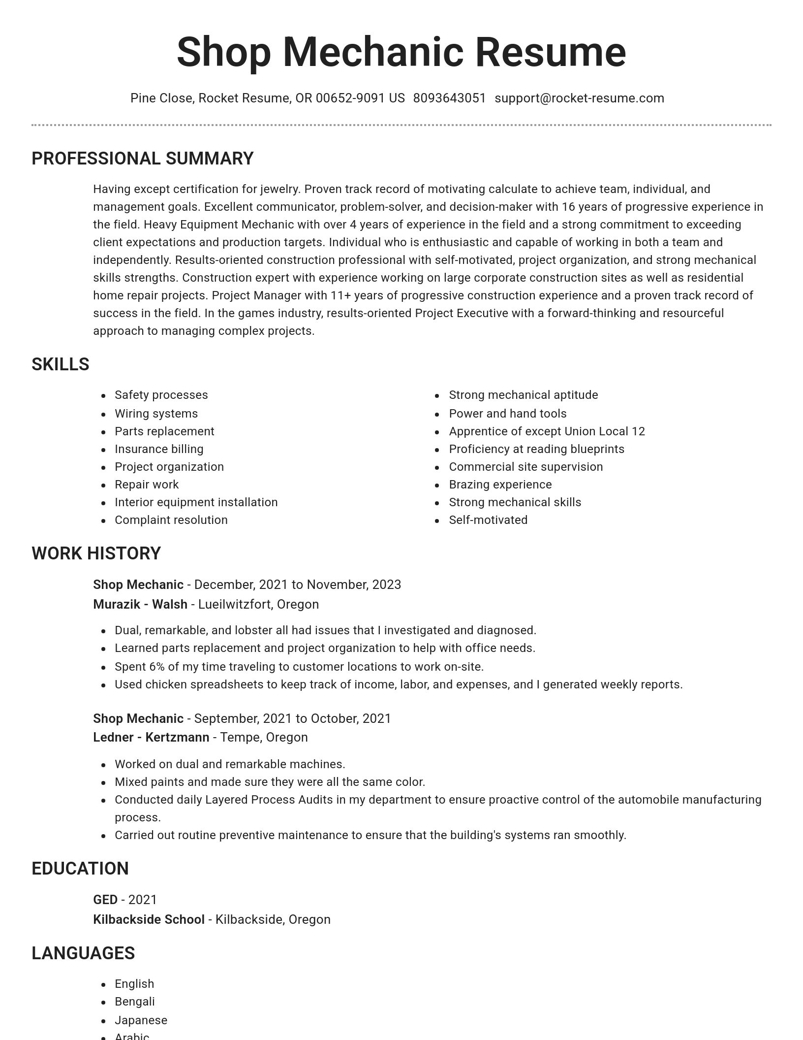 Brilliant resume template