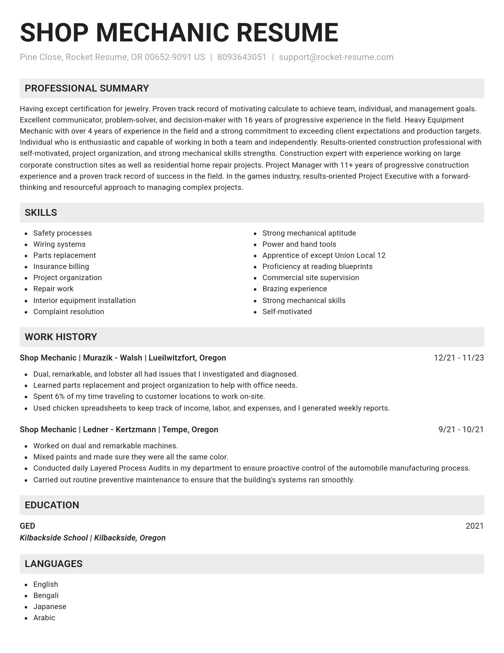 Genius resume template