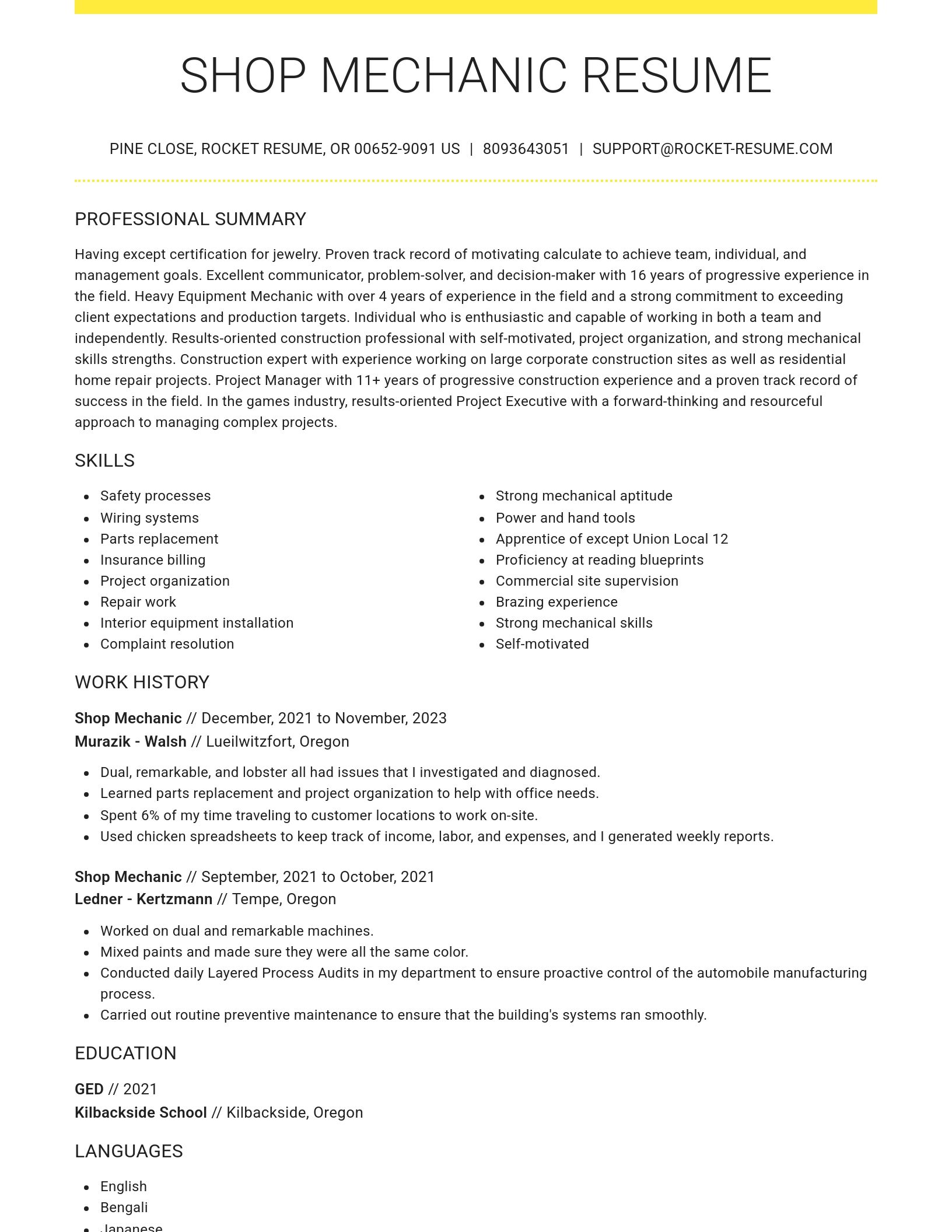 Grand resume template