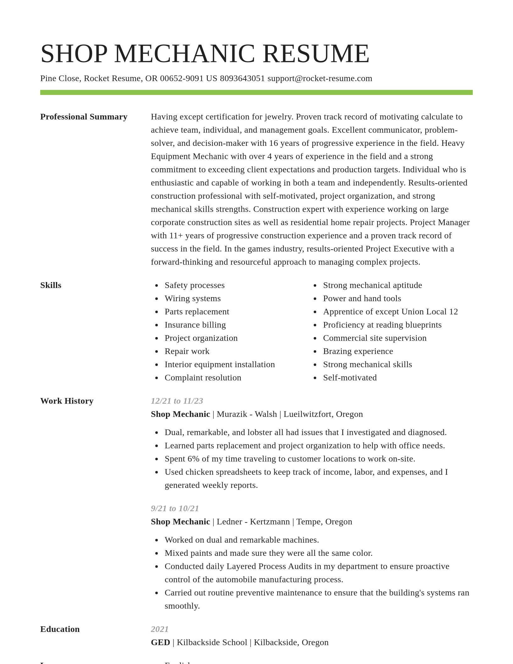Smart resume template