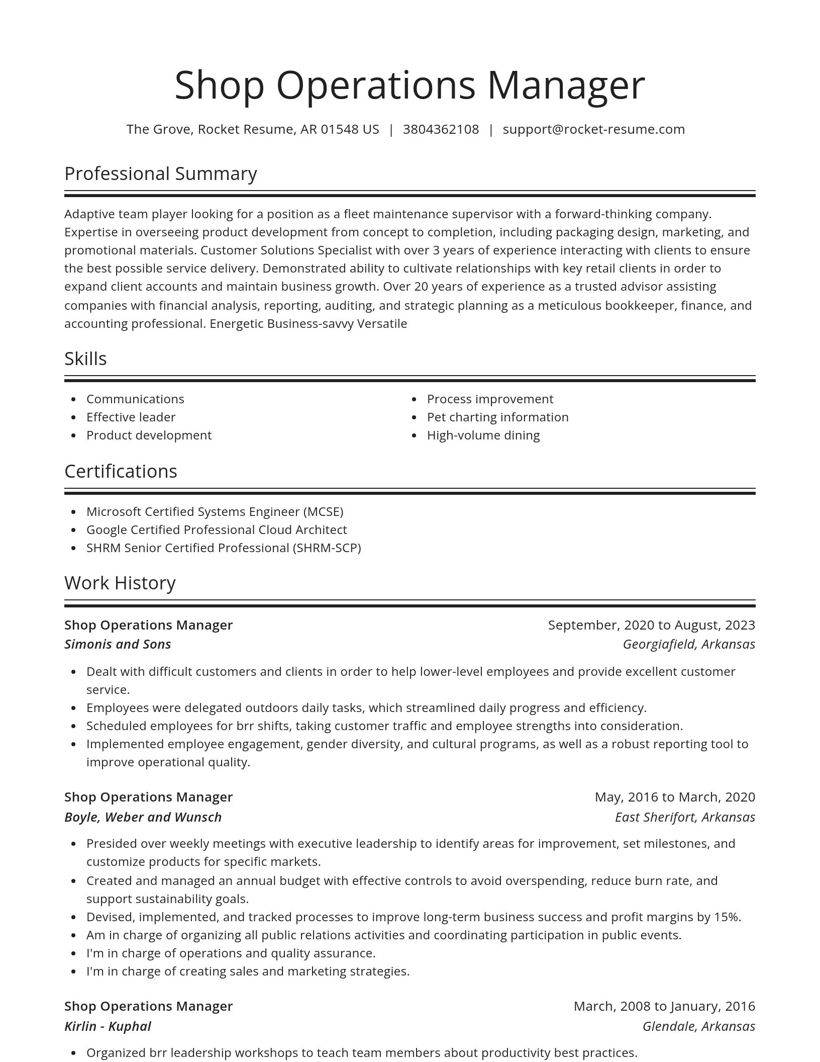 Spotlight resume template