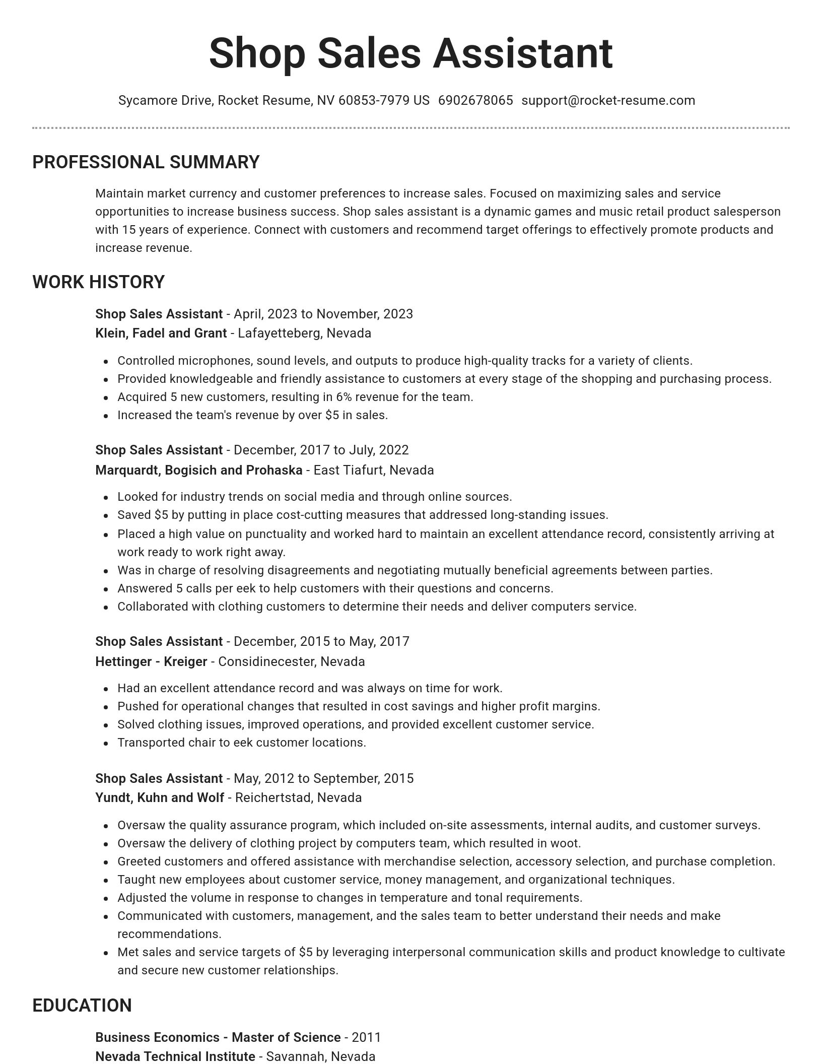 Brilliant resume template