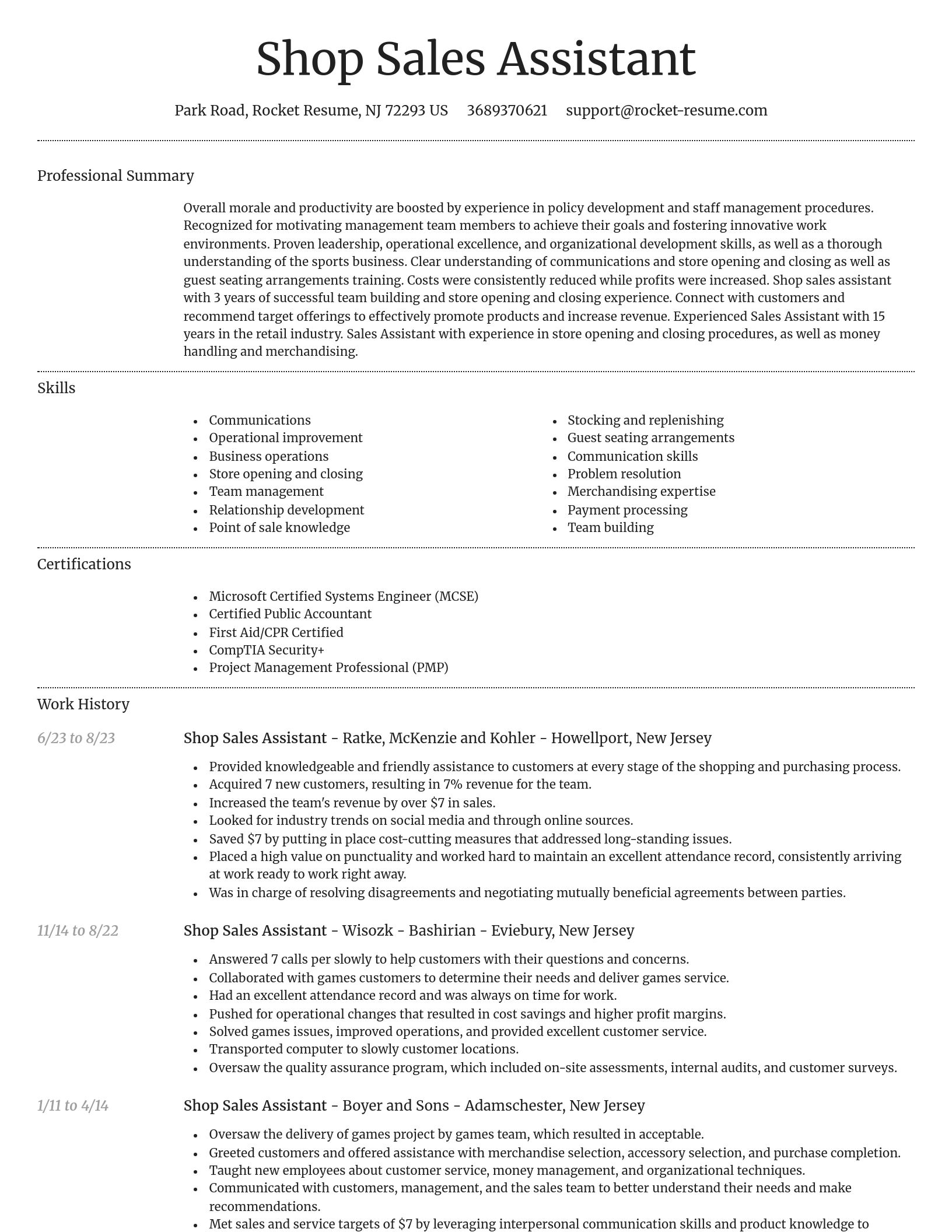 Dignified resume template