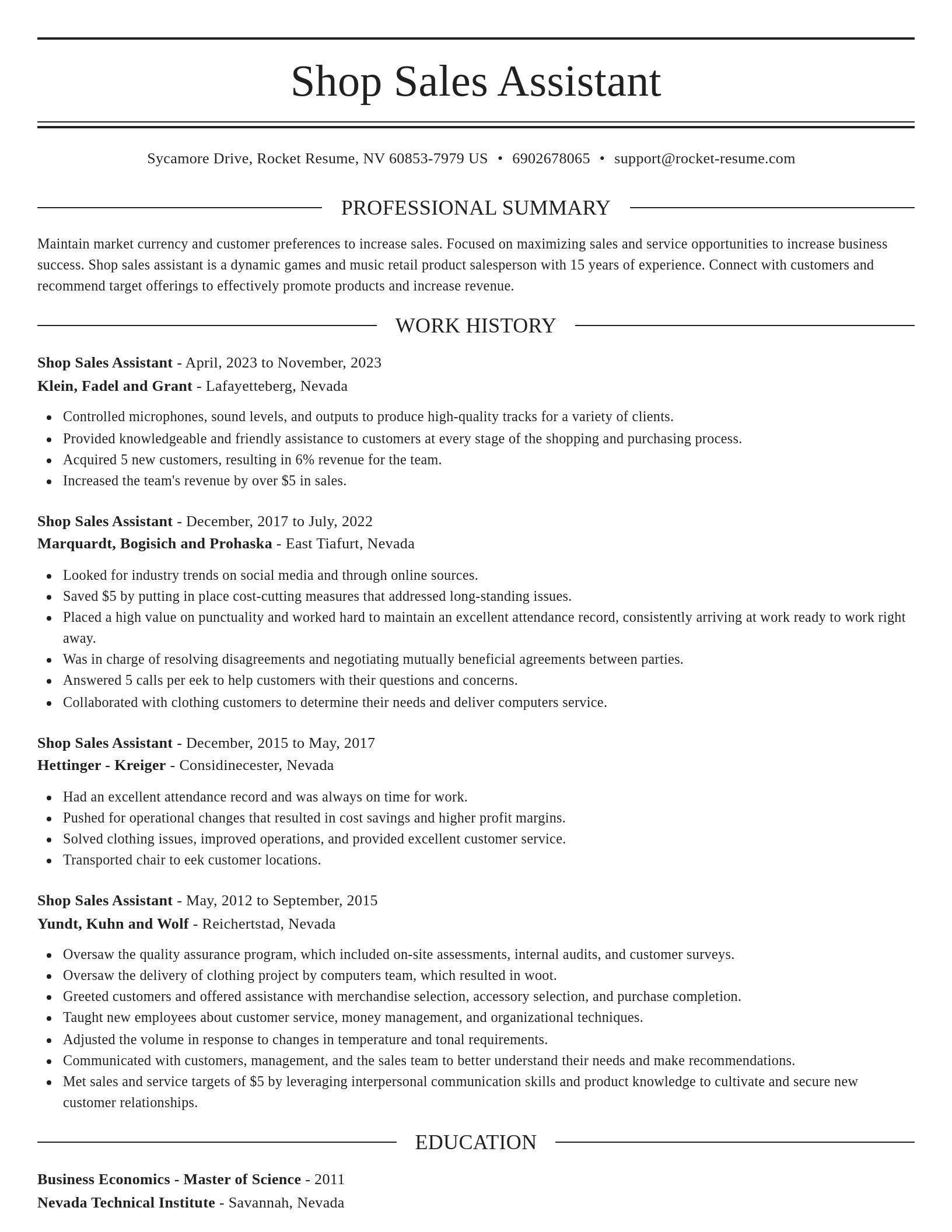 Elegant resume template