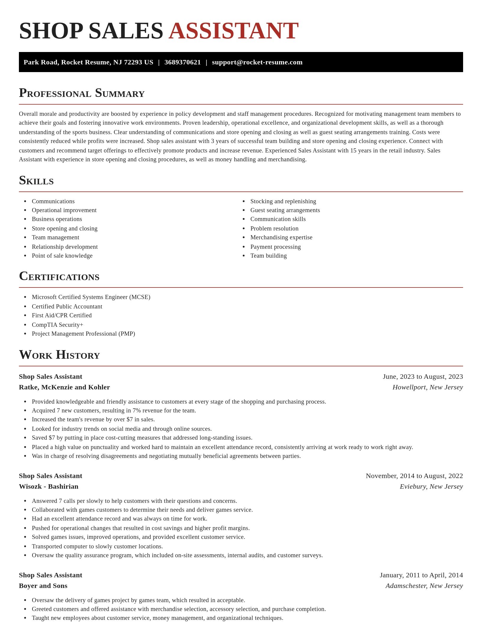 Exquisite resume template
