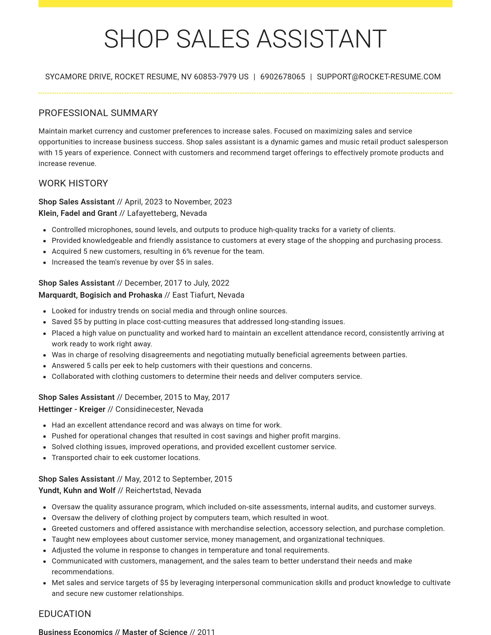Grand resume template