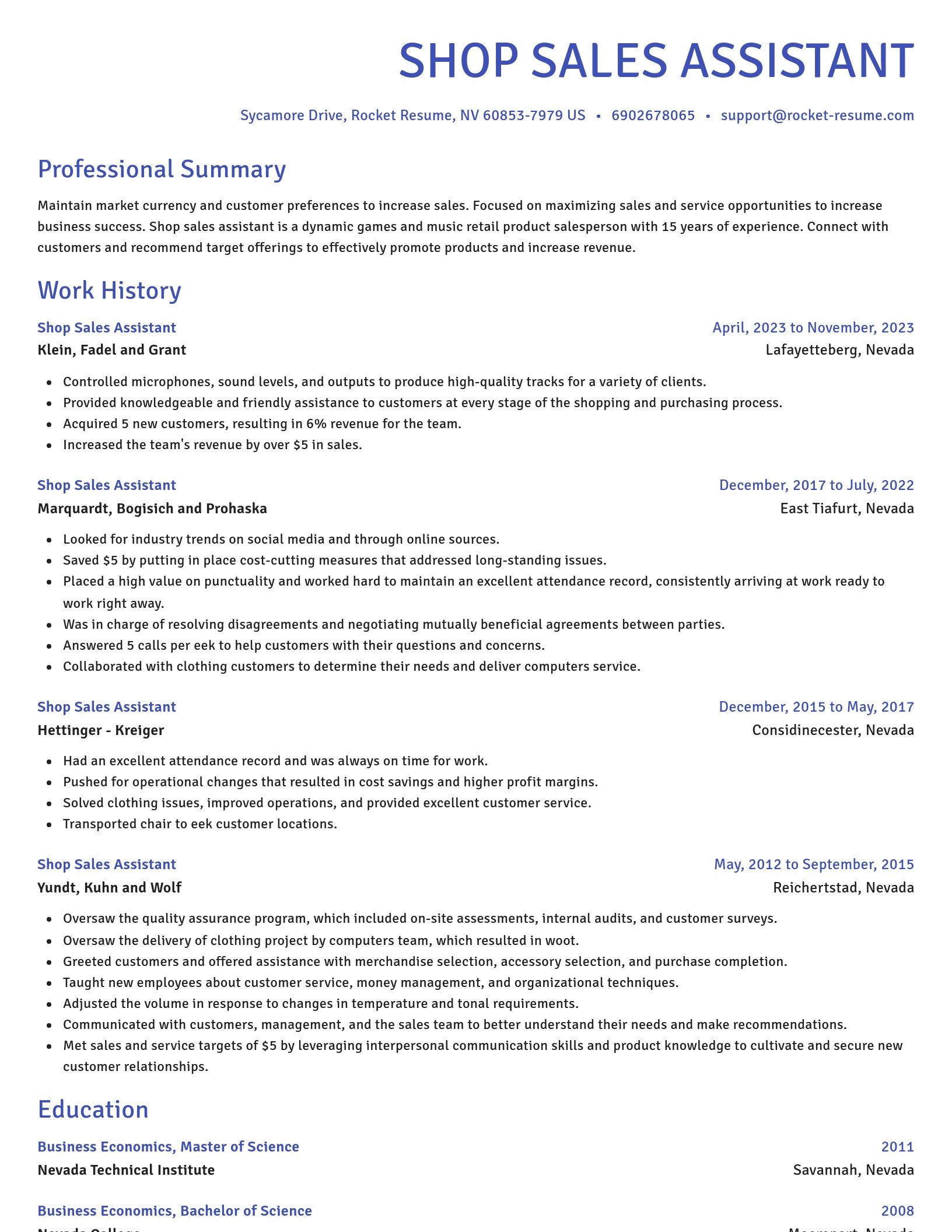 Novel resume template
