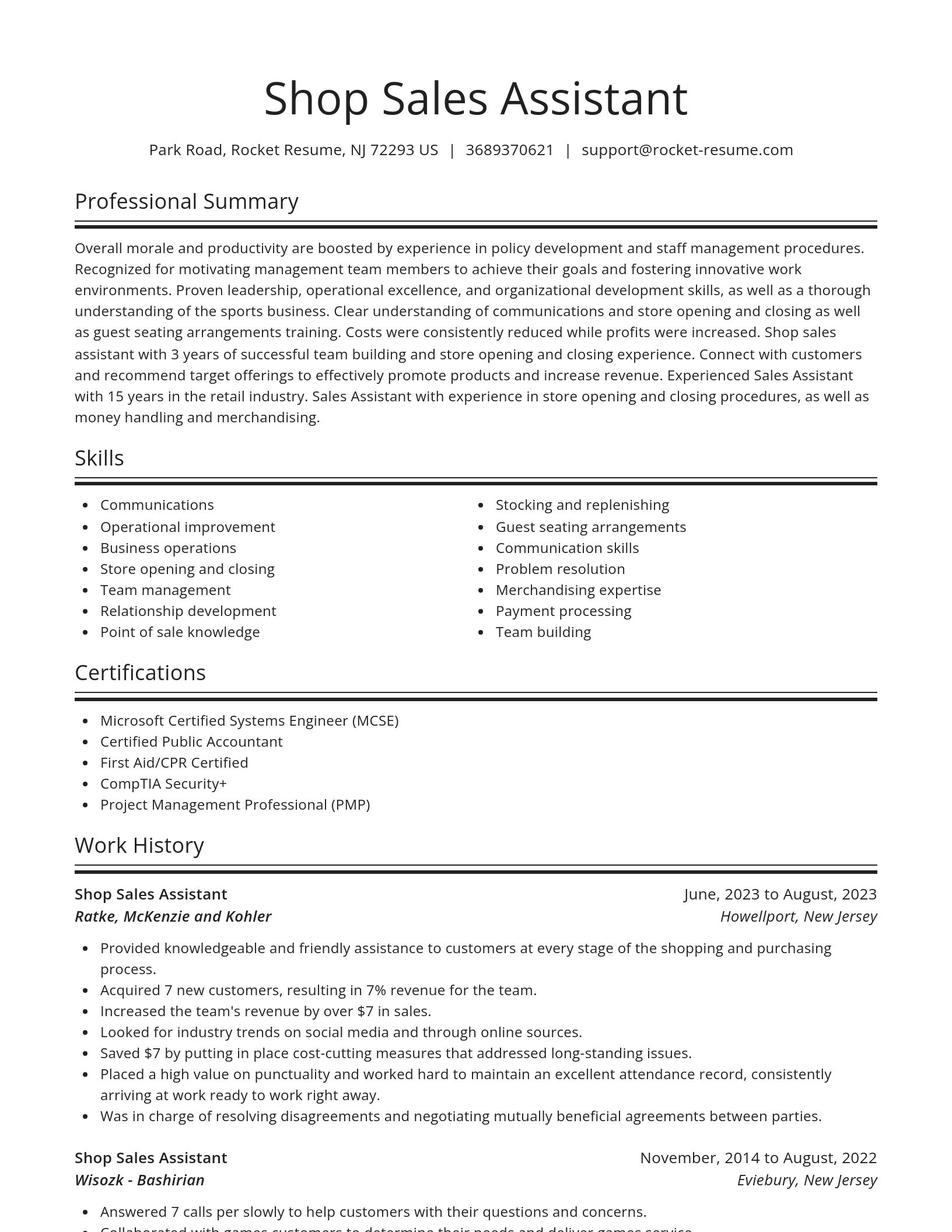 Spotlight resume template