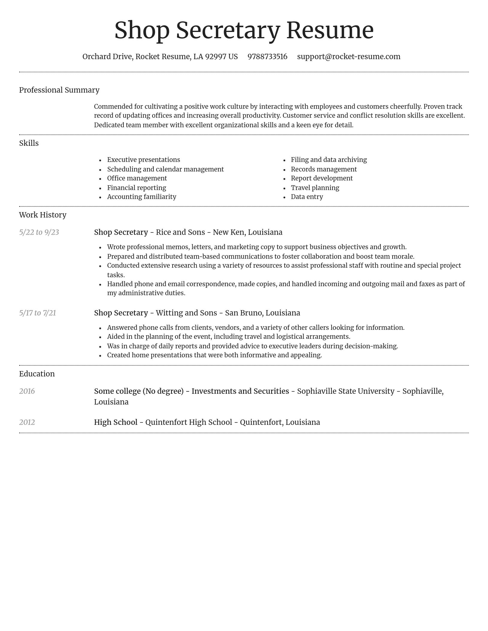 Dignified resume template