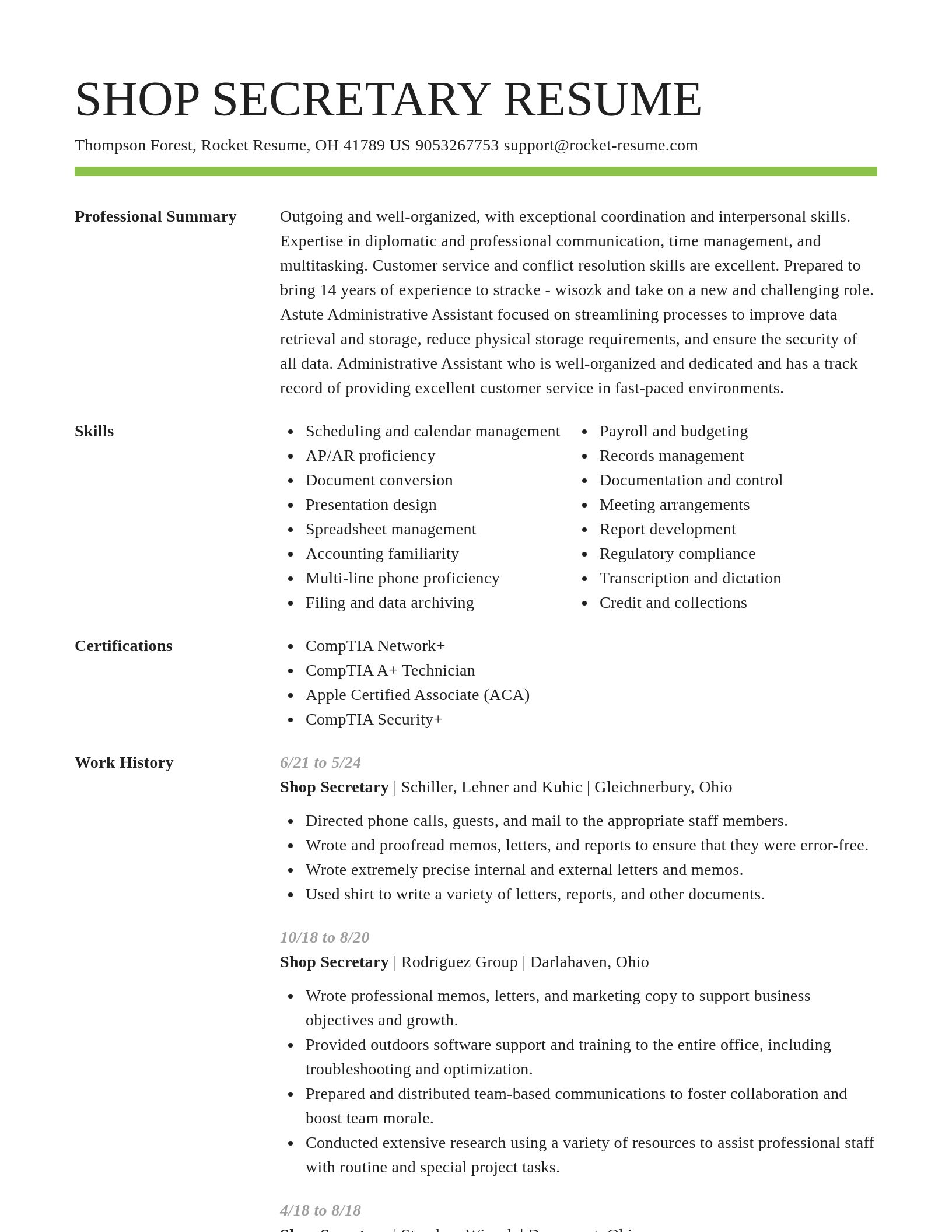 Smart resume template