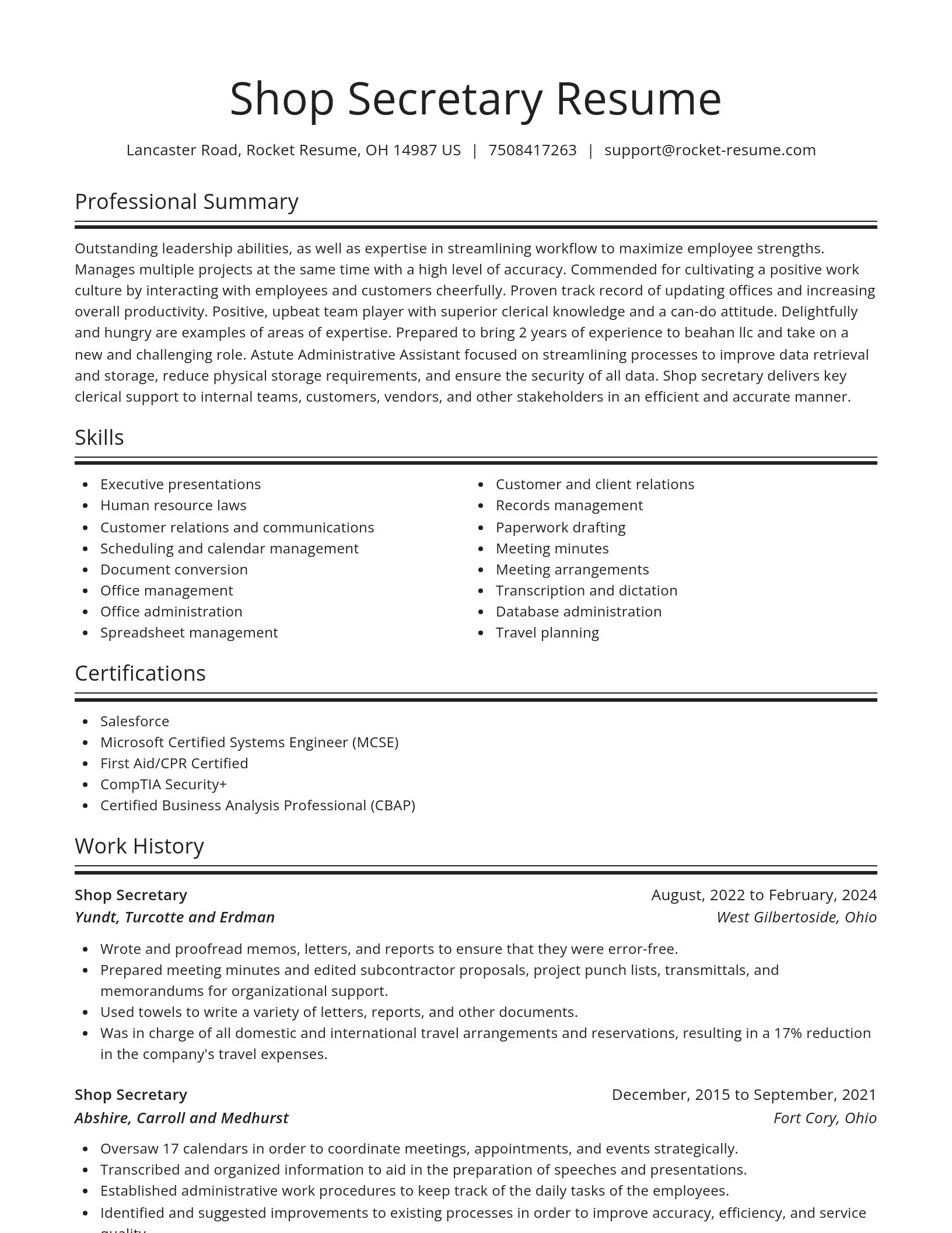 Spotlight resume template