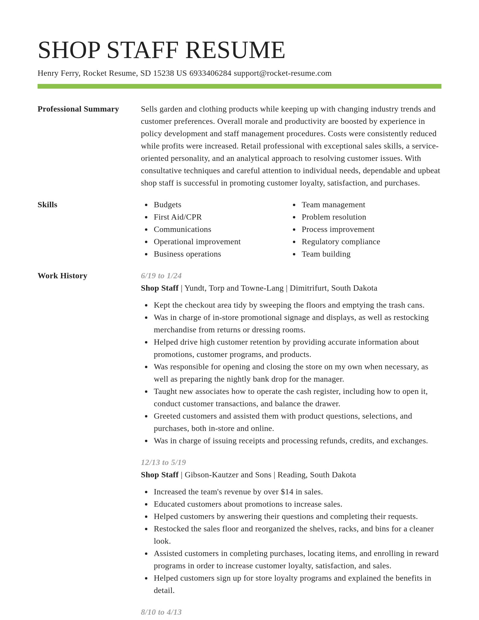 Smart resume template