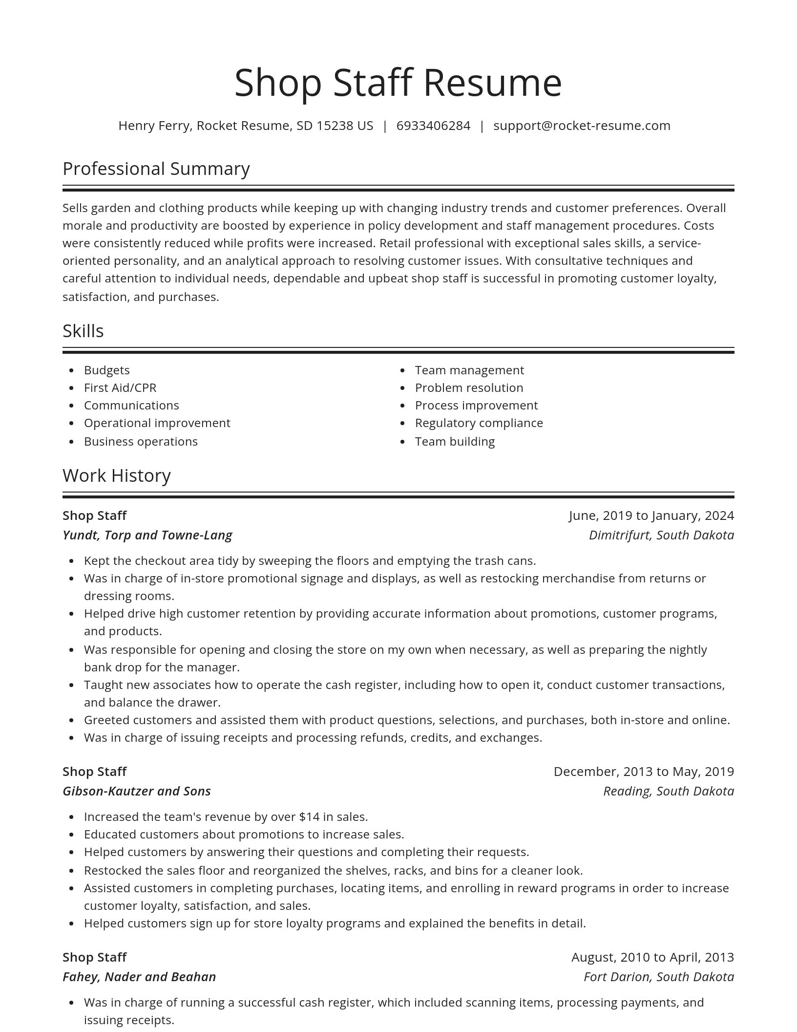 Spotlight resume template